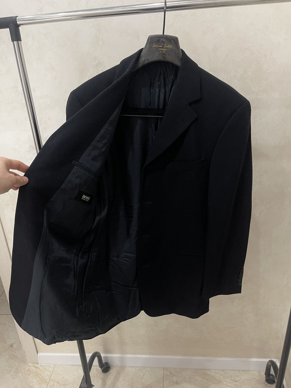 Hugo Boss 🔥Vintage Hugo boss blazer dark blue classic jacket Size 42L - 5 Thumbnail