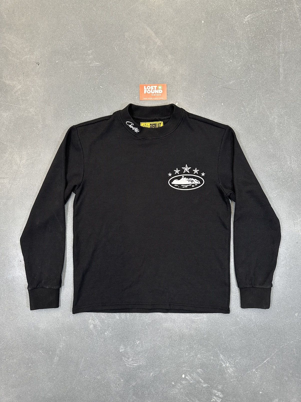 Corteiz Corteiz 5 Starz Alcatraz Waffle Long Sleeve Black | Grailed