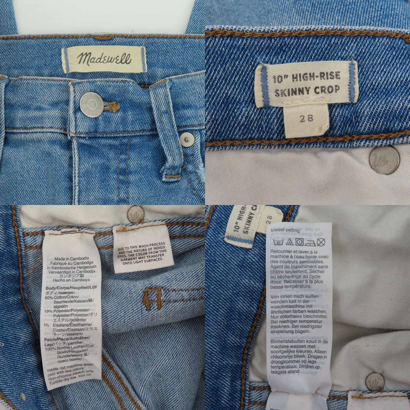 Madewell Madewell Womens Jeans 28 High Rise Skinny Crop Denim 5-Pocket Blue Size 28" / US 6 / IT 42 - 8 Thumbnail
