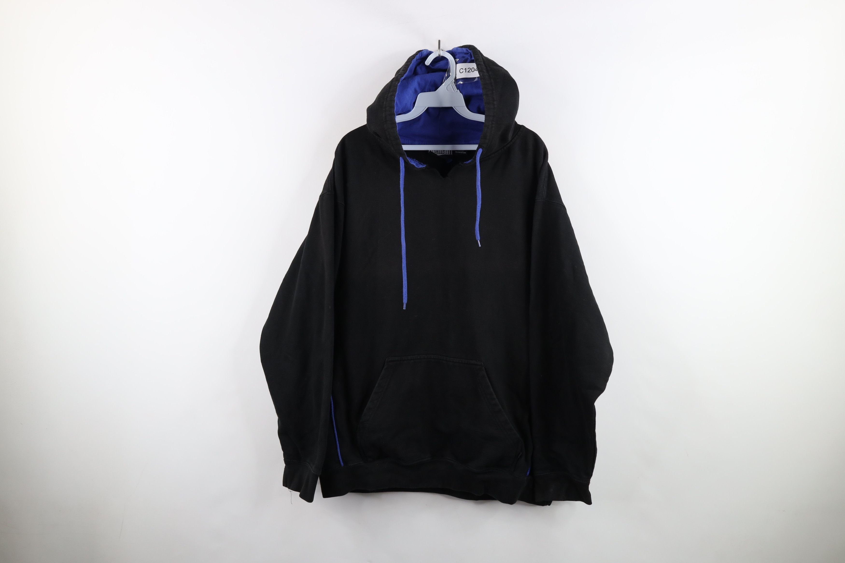 Vintage Vintage 90s Streetwear Heavyweight Hoodie Sweatshirt Black Size US XL / EU 56 / 4 - 1 Thumbnail