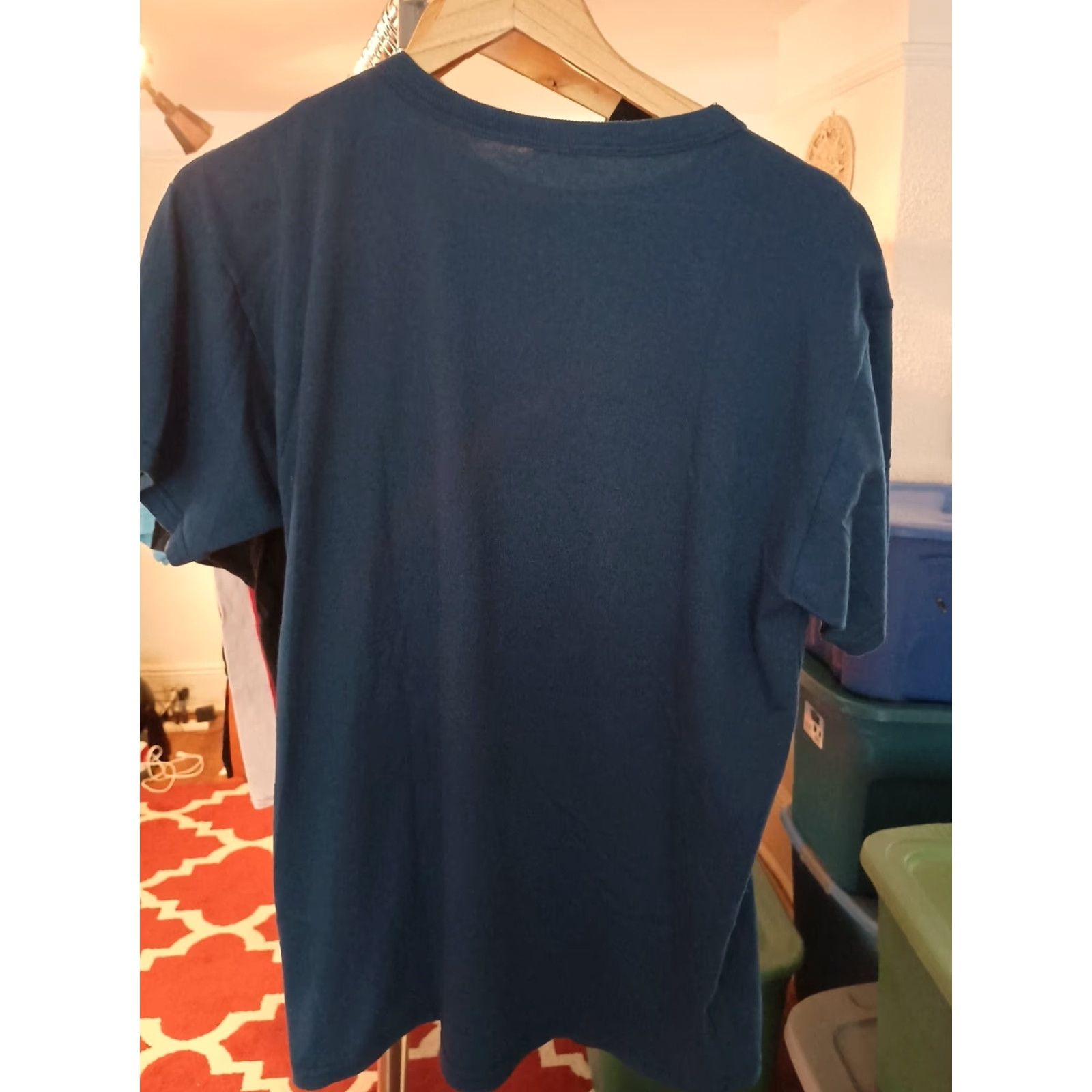 Vintage VINTAGE Nuestra Senora Del Carmen Catemaco Veracruz T-shirt Mens L Blue Religion Shirt Size US L / EU 52-54 / 3 - 4 Thumbnail