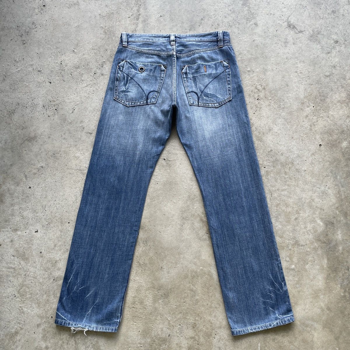 Japanese Brand W32💥 Vintage Back Number Japan Distressed Faded Jeans Pants Size US 32 / EU 48 - 2 Thumbnail