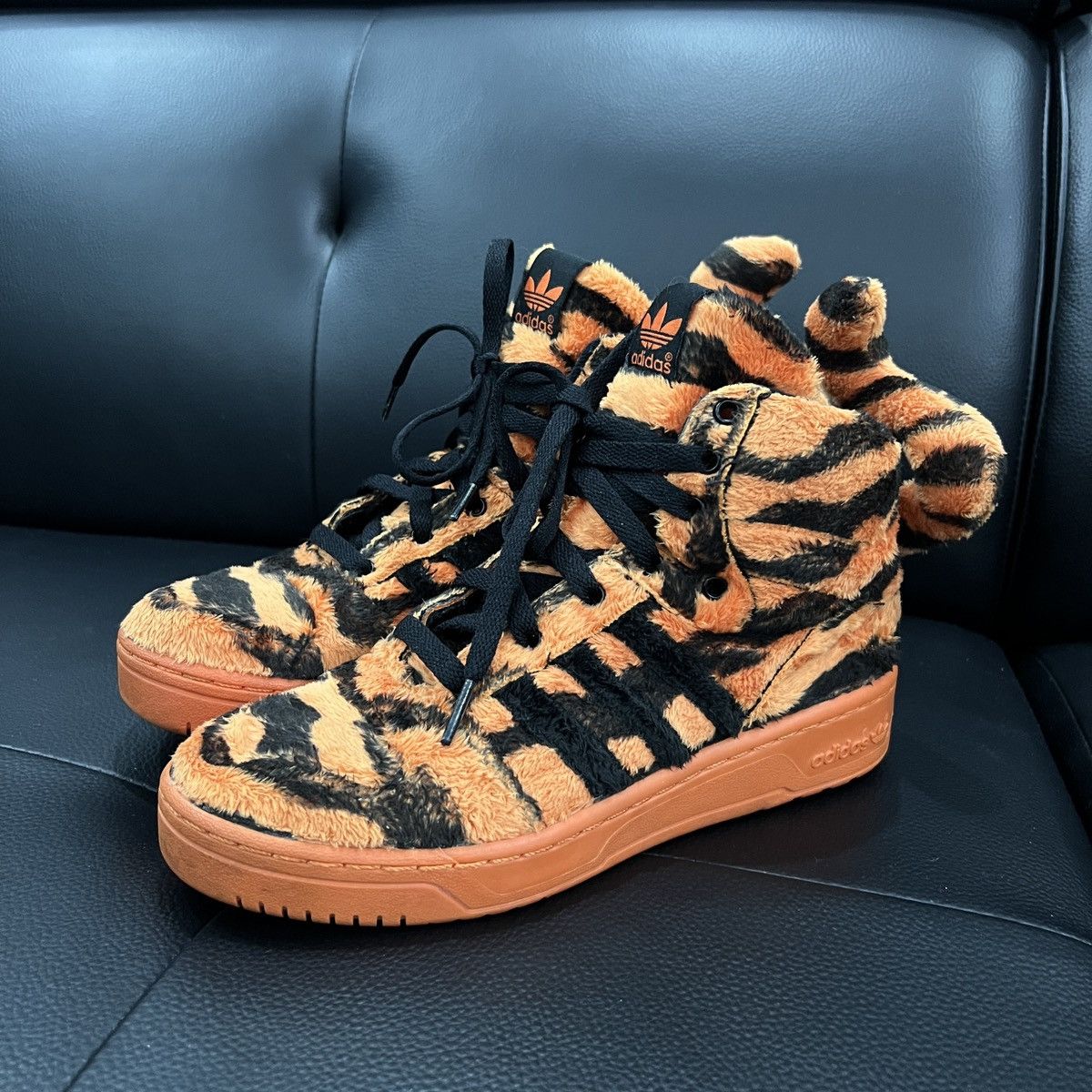 Jeremy Scott Adidas by Jeremy Scott FW14 Tiger Print Tail Sneakers | Grailed