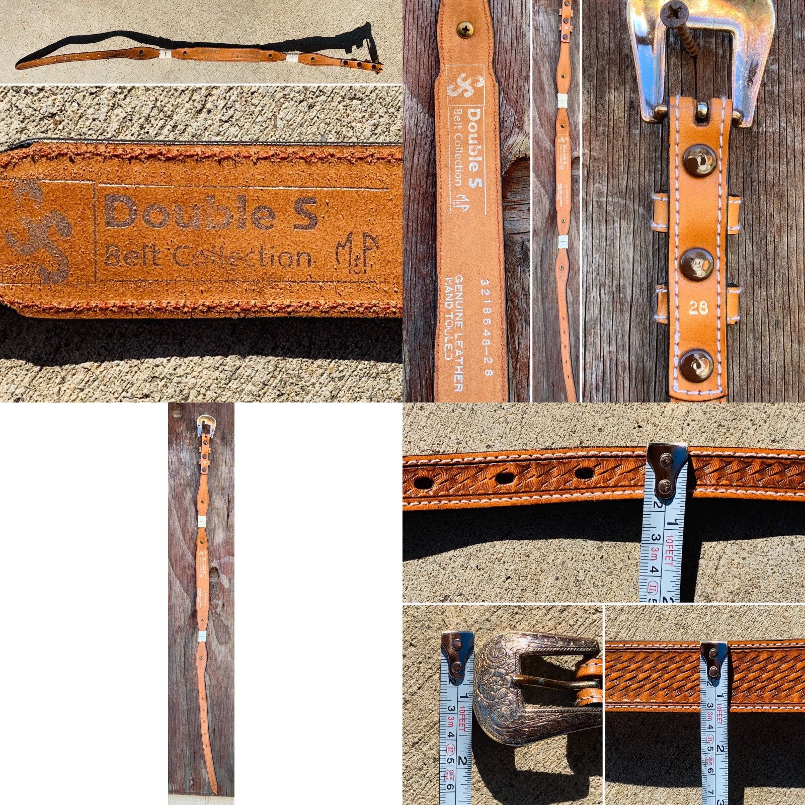 Doublet VINTAGE Double S Belt Collection 3218648-28 Belt Women Western Brown Leather Hand Tooled 28 Size ONE SIZE - 8 Thumbnail