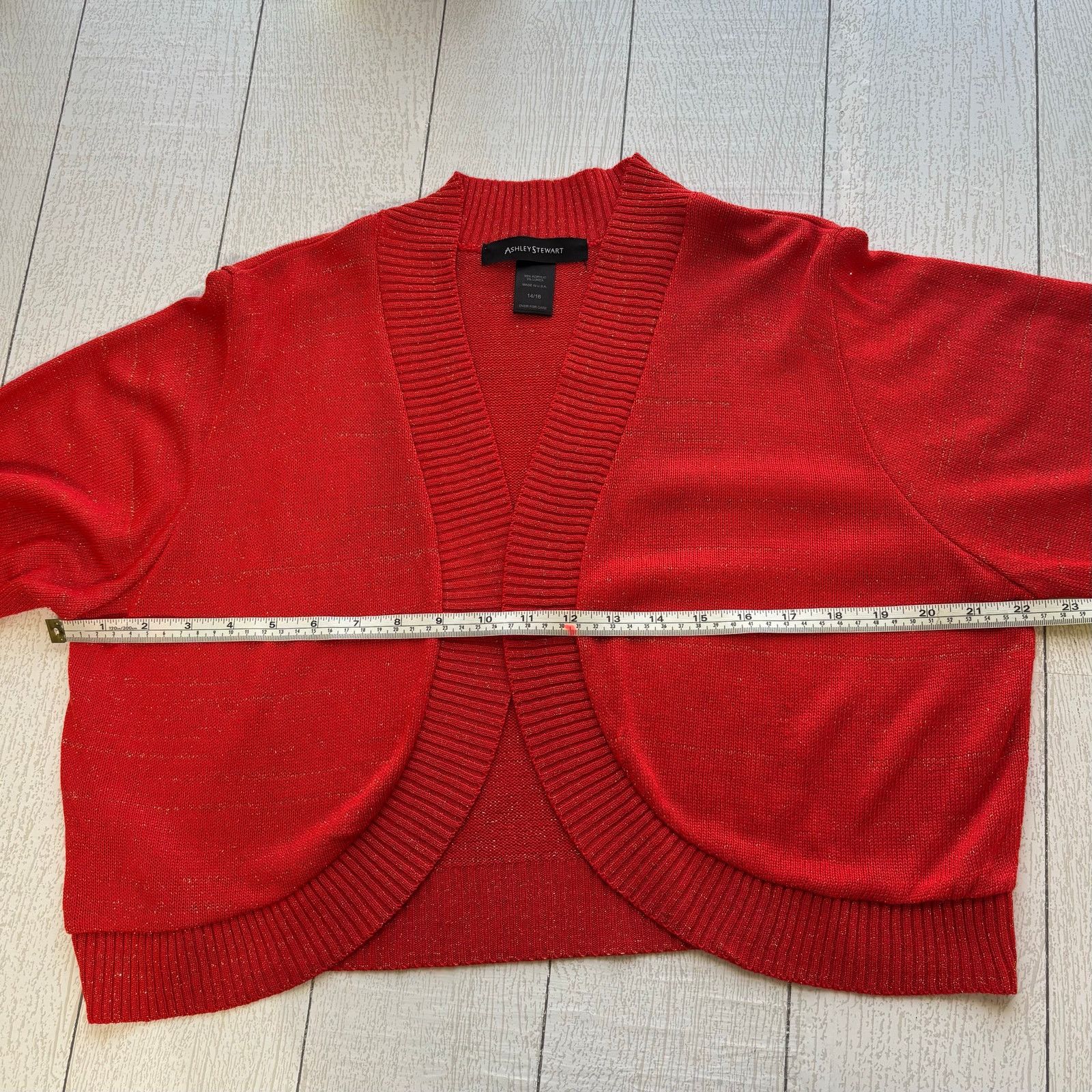 Other Ashley Stewart Red with Gold Shimmer Shrug Size 14 16 Size XL / US 12-14 / IT 48-50 - 9 Thumbnail