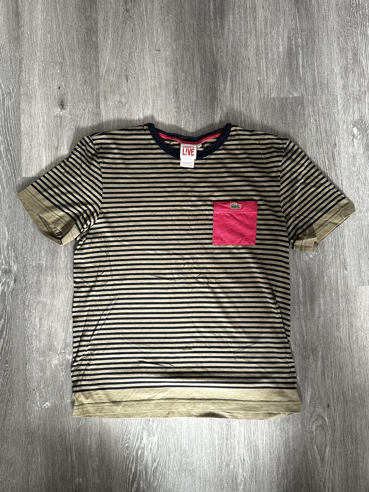 Lacoste Lacoste LIVE Striped Pocket T-shirt Size US M / EU 48-50 / 2 - 1 Thumbnail
