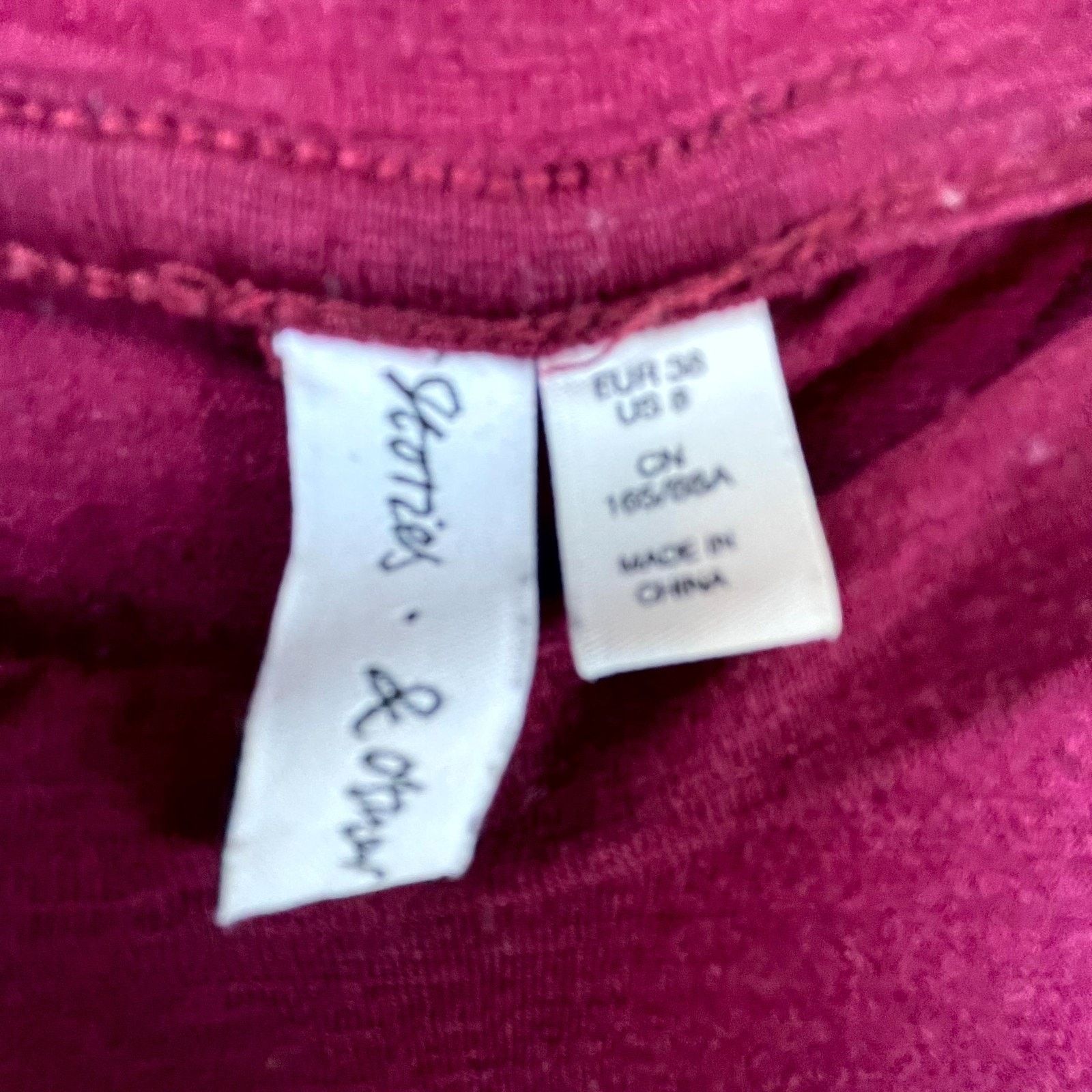 & Other Stories & Other Stories T-Shirt Womens 8 Maroon Short Sleeve Basic Size M / US 6-8 / IT 42-44 - 3 Thumbnail