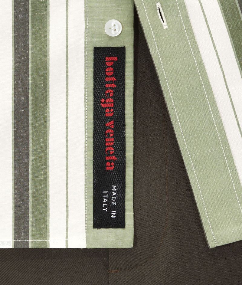 Bottega Veneta o1loc1c0426 793027 Striped Cotton Shirt in Multicolor Size US M / EU 48-50 / 2 - 5 Thumbnail