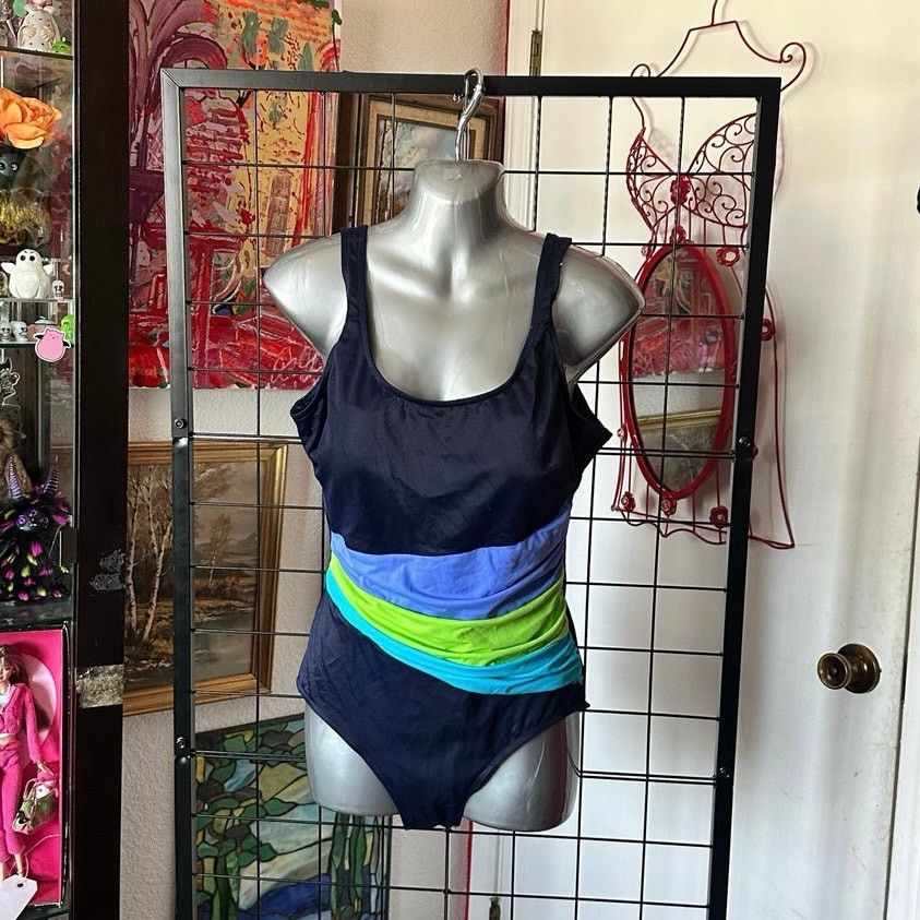 Other body system blue green one piece swimsuit Size ONE SIZE - 1 Thumbnail