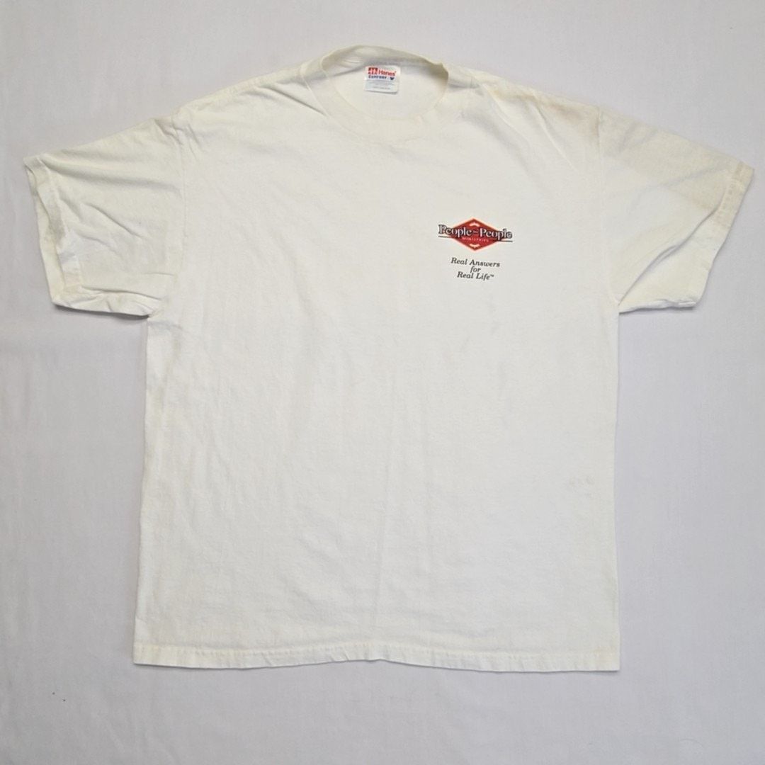 Hanes Vintage Jesus Religion L Tee White Graphic Shirt Size US L / EU 52-54 / 3 - 1 Thumbnail