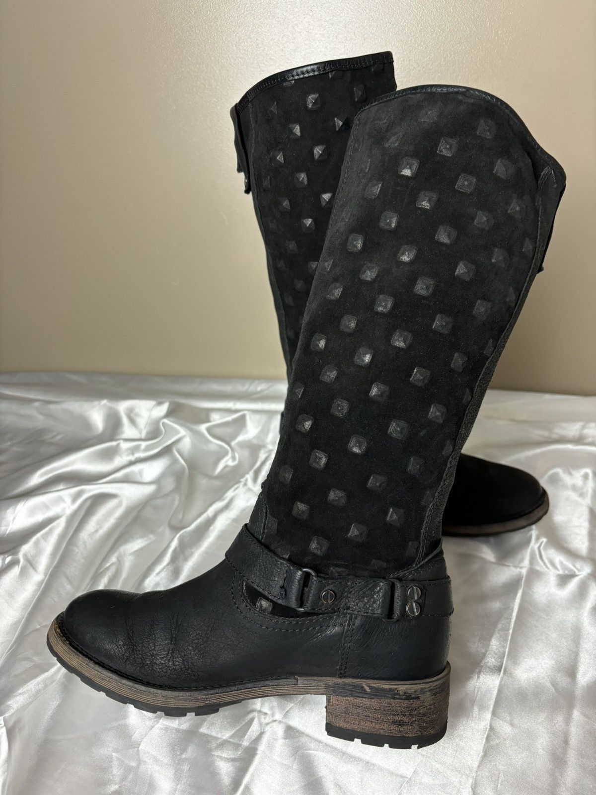 Vintage Leather Pataugas moto biker vintage high boots as 98 style Size US 7 / IT 37 - 11 Thumbnail