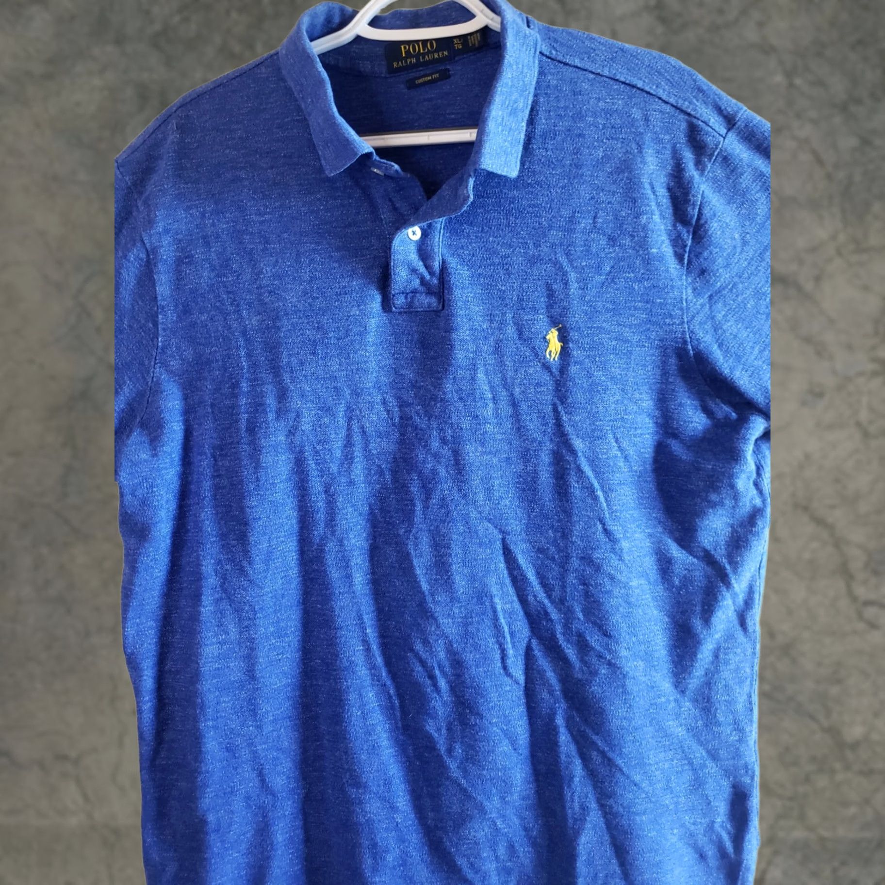 Polo Ralph Lauren Ralph Lauren Polo Shirt Men XL Custom Fit Short Sleeve Heathered Blue Casual Polo Ralph Lauren Shirt XL Mens Blue Size US XL / EU 56 / 4 - 1 Thumbnail