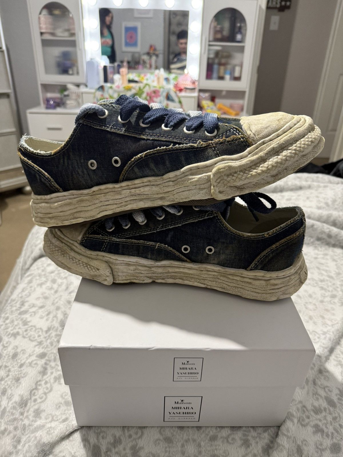 Maison MIHARA YASUHIRO NOT FOR SALE ‼️Size 47 (13M) Distressed Blue Denim Mihara’s Size US 13 / EU 46 - 3 Thumbnail