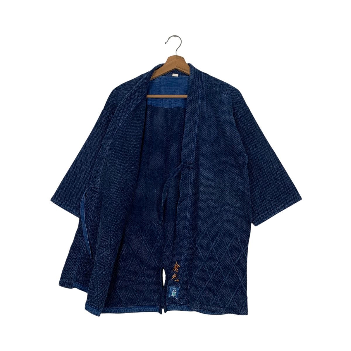 Japanese Brand Vintage 90s Indigo Sashiko Thick Weave Kimono #2691-C120 Size US M / EU 48-50 / 2 - 9 Thumbnail