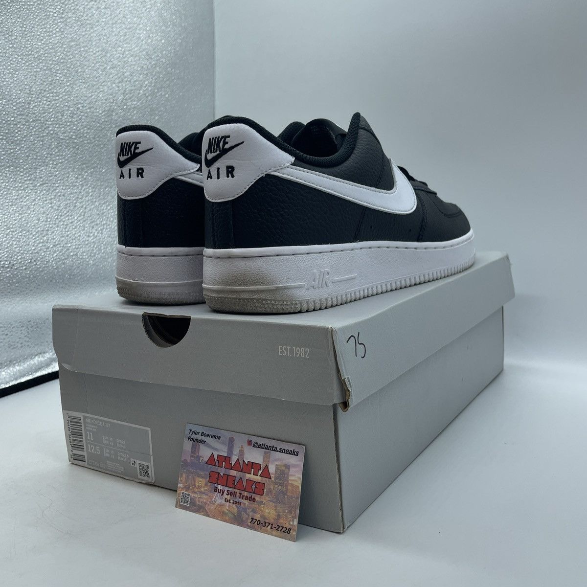 Nike Air Force 1 black white Size US 11 / EU 44 - 5 Thumbnail