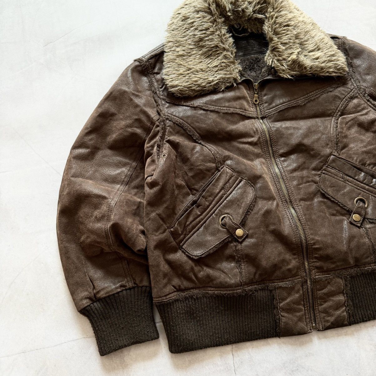 Hysteric Glamour × Undercover Leather Y2K Bomber Jacket Fur LGB If Six Was Nine Vibe Size L / US 10 / IT 46 - 3 Thumbnail