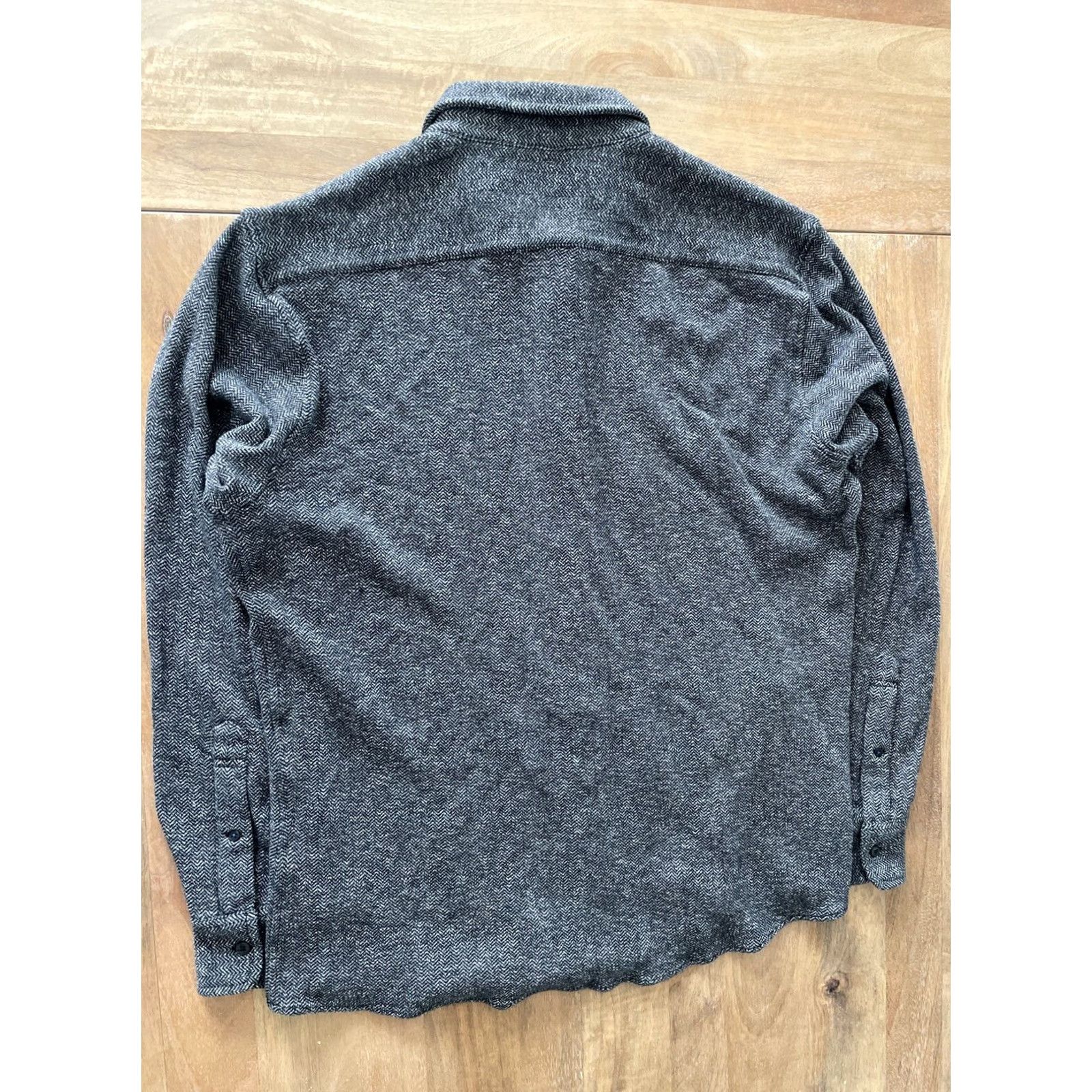 Bonobos Bonobos Herringbone Shirt Mens XL Slim Fit Thick Knit Longsleeve Button Up Black Size US XL / EU 56 / 4 - 2 Thumbnail