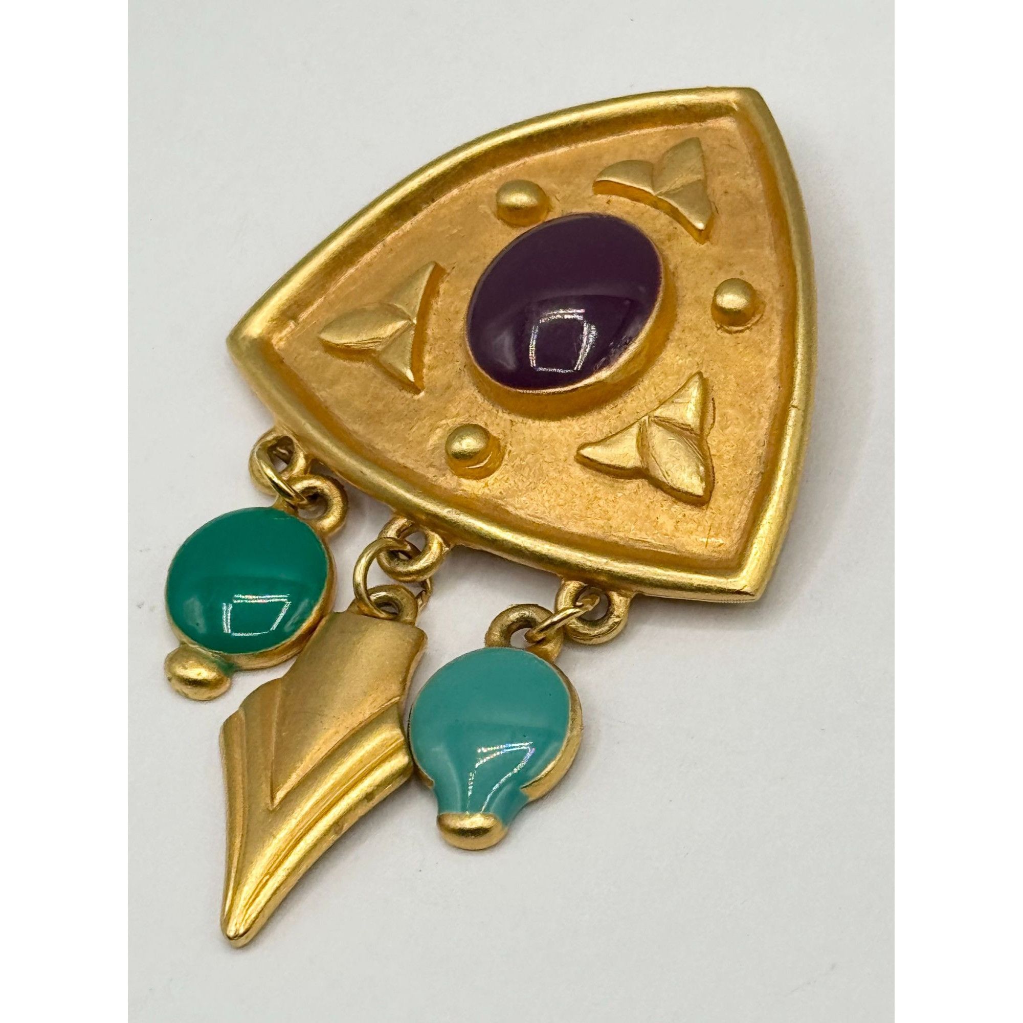 Vintage Vintage enamel gold charm brooch pin Size ONE SIZE - 4 Thumbnail