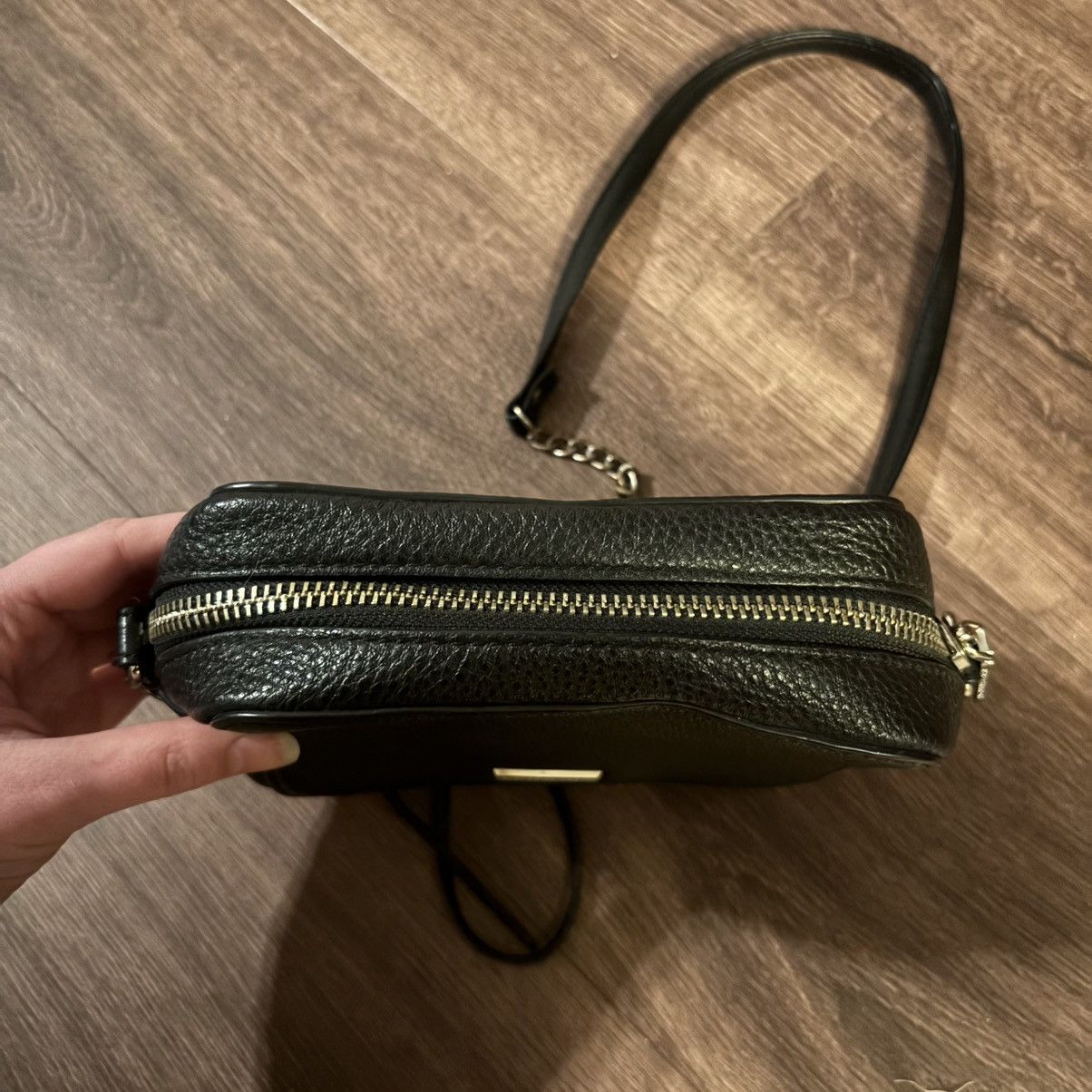 Rebecca Minkoff Rebecca Minkoff Black Pebbled Leather 4 Zip Moto Bag Size ONE SIZE - 6 Thumbnail