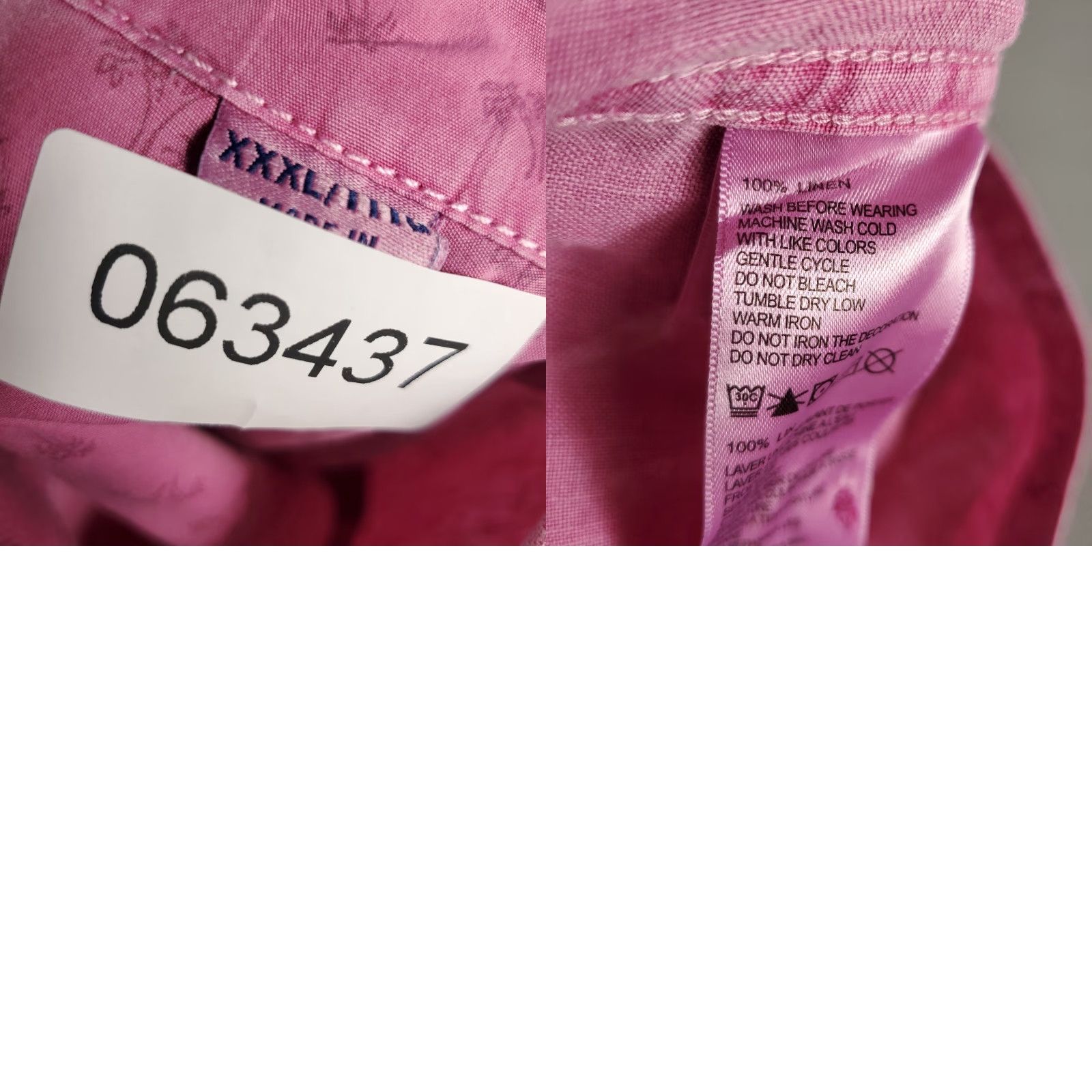Tommy Bahama Tommy Bahama Hawaiian Shirt Mens 3XL Pink Linen Short Sleeve Button-Up Size US XXL / EU 58 / 5 - 8 Thumbnail