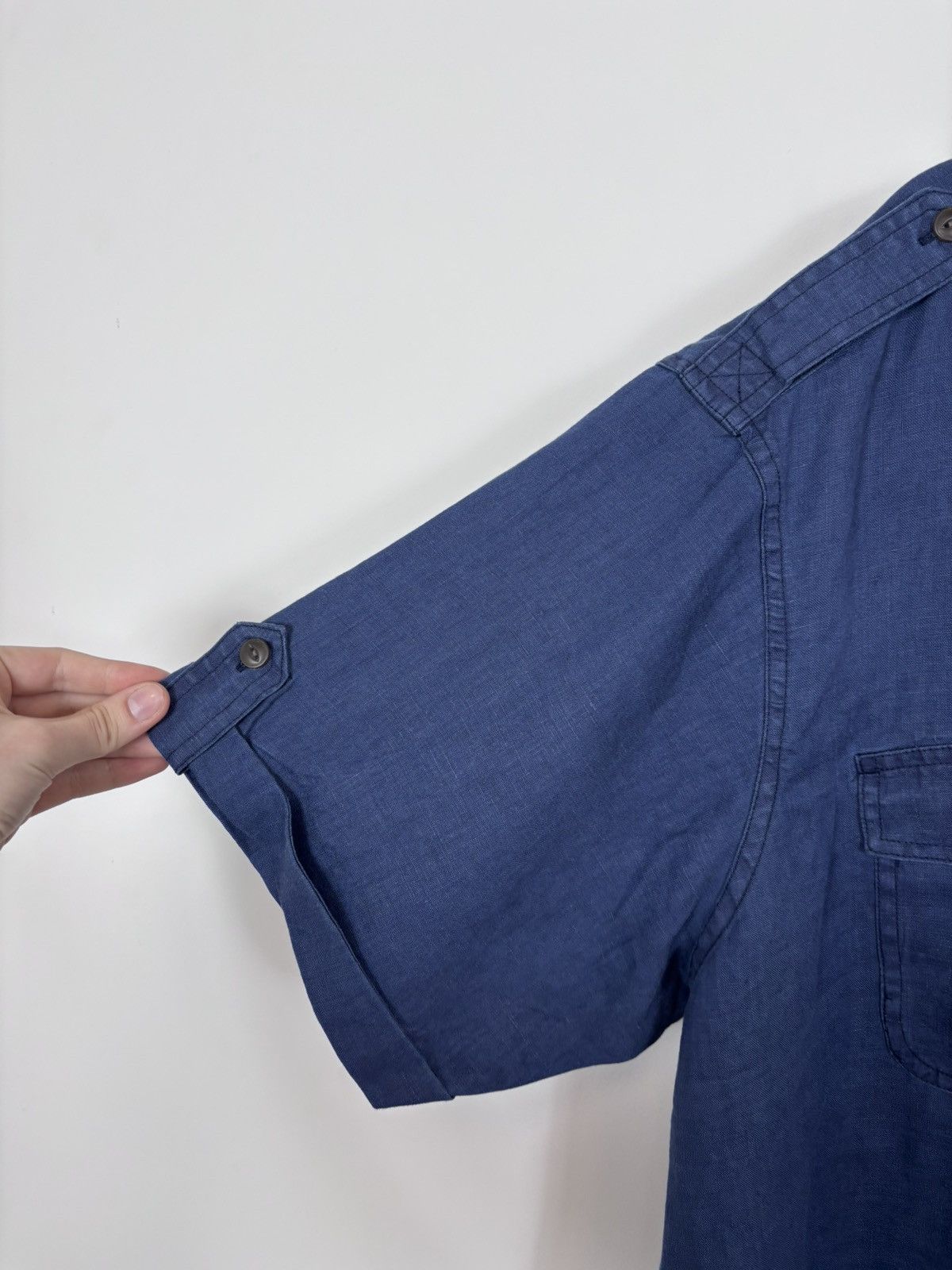 Orvis Vintage Orvis Bush Men’s Blue Linen Short Sleeve Shirt Size US XXL / EU 58 / 5 - 10 Thumbnail