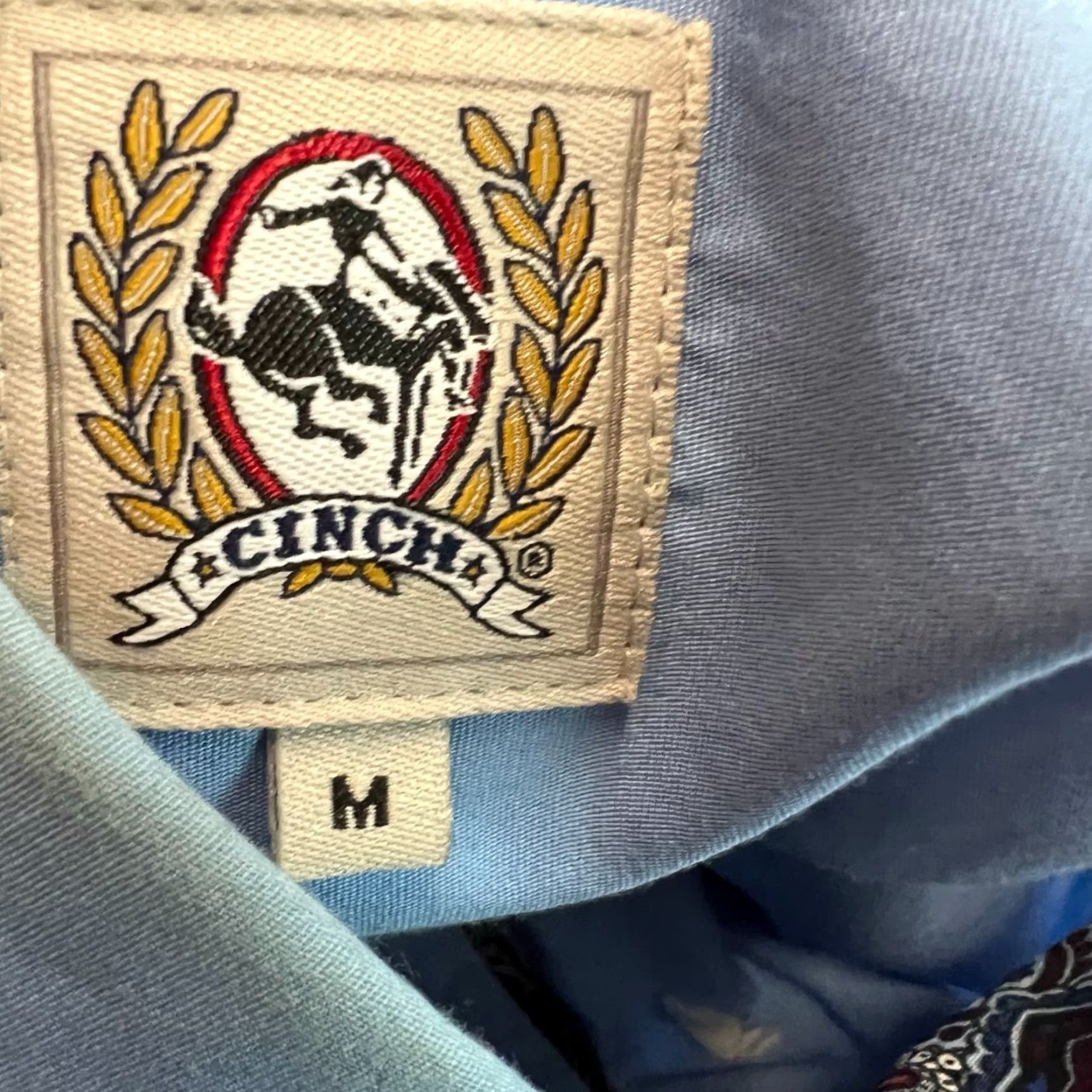 Vintage Cinch Western Button-Up Shirt Mens M Blue Long Sleeve Pearl Snap Button-Down Size US M / EU 48-50 / 2 - 6 Thumbnail