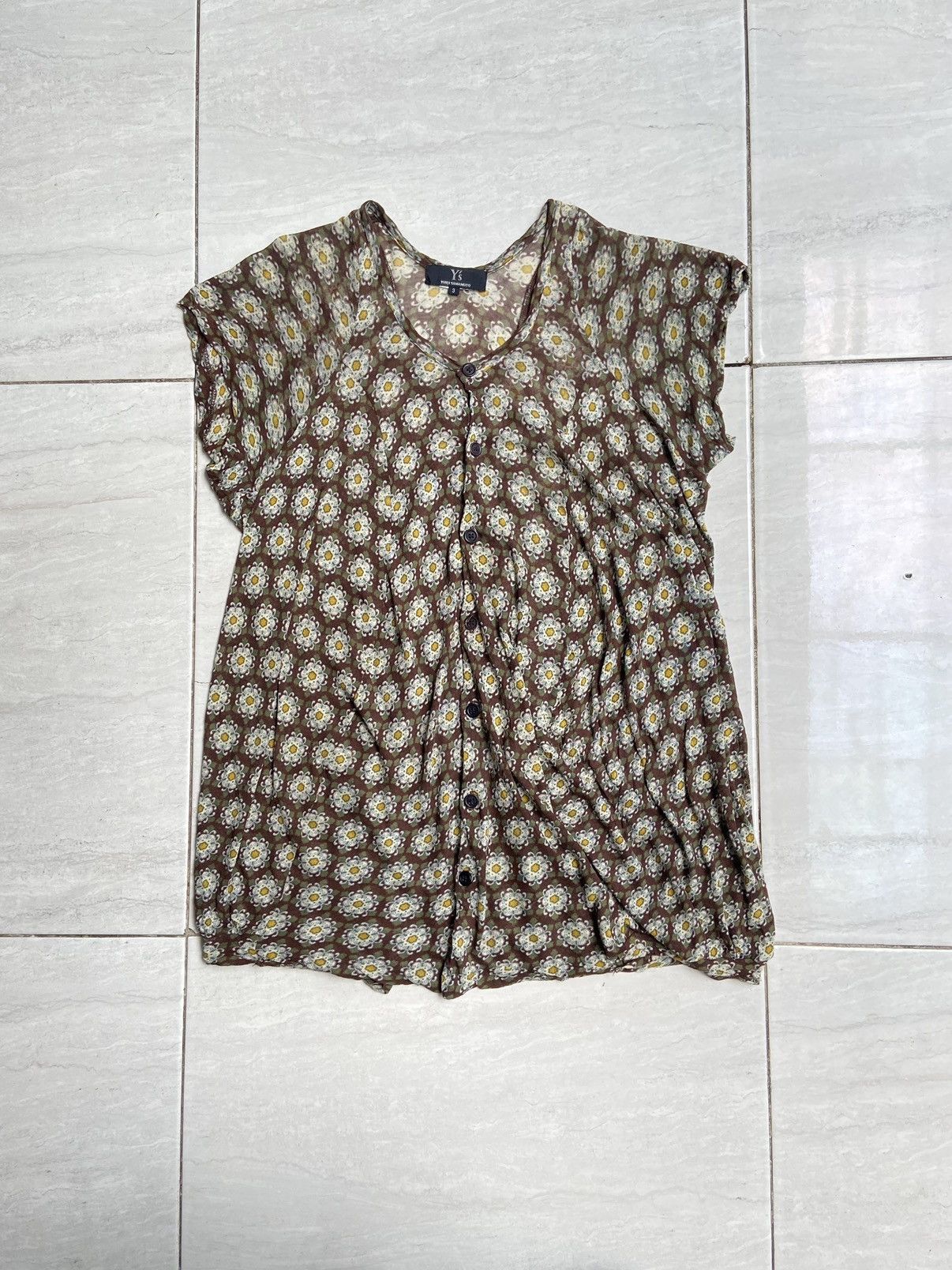 Y's × Yohji Yamamoto Y’S YOHJI YAMAMOTO Flowers Motive Shirt Size US XS / EU 42 / 0 - 1 Thumbnail