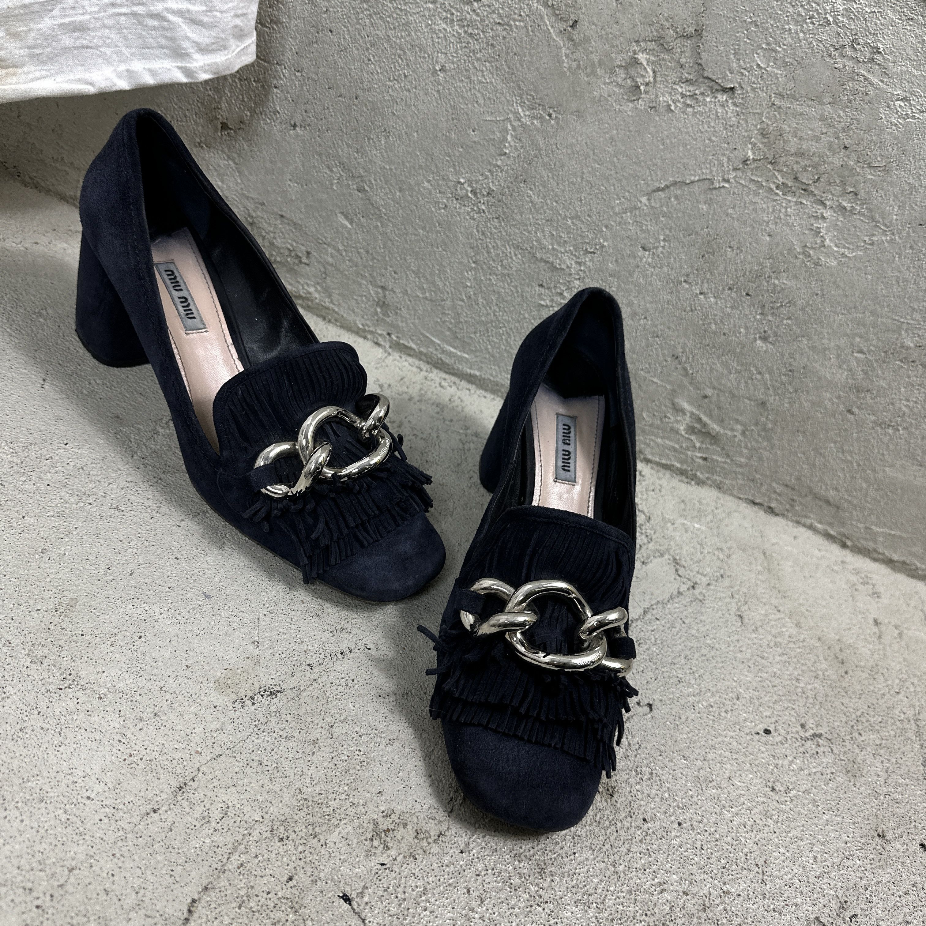 Miu Miu × Vintage Vintage Miu Miu Velvet Heeled Loafers Boots Size US 9 / IT 39 - 4 Thumbnail