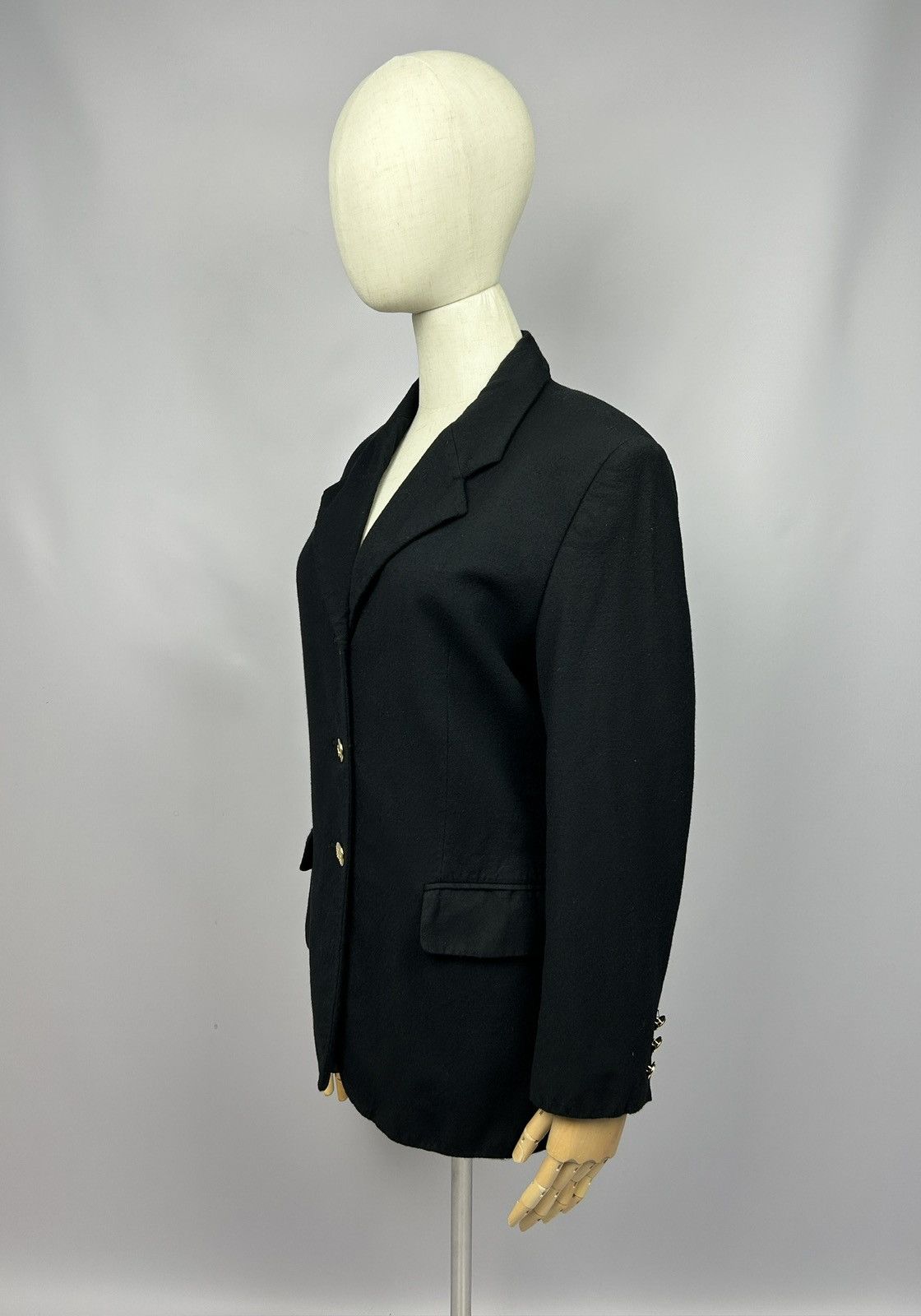 Burberry × Designer Vintage Burberrys Wool/Cashmere Black Knit Blazer Jacket Size L / US 10 / IT 46 - 5 Thumbnail