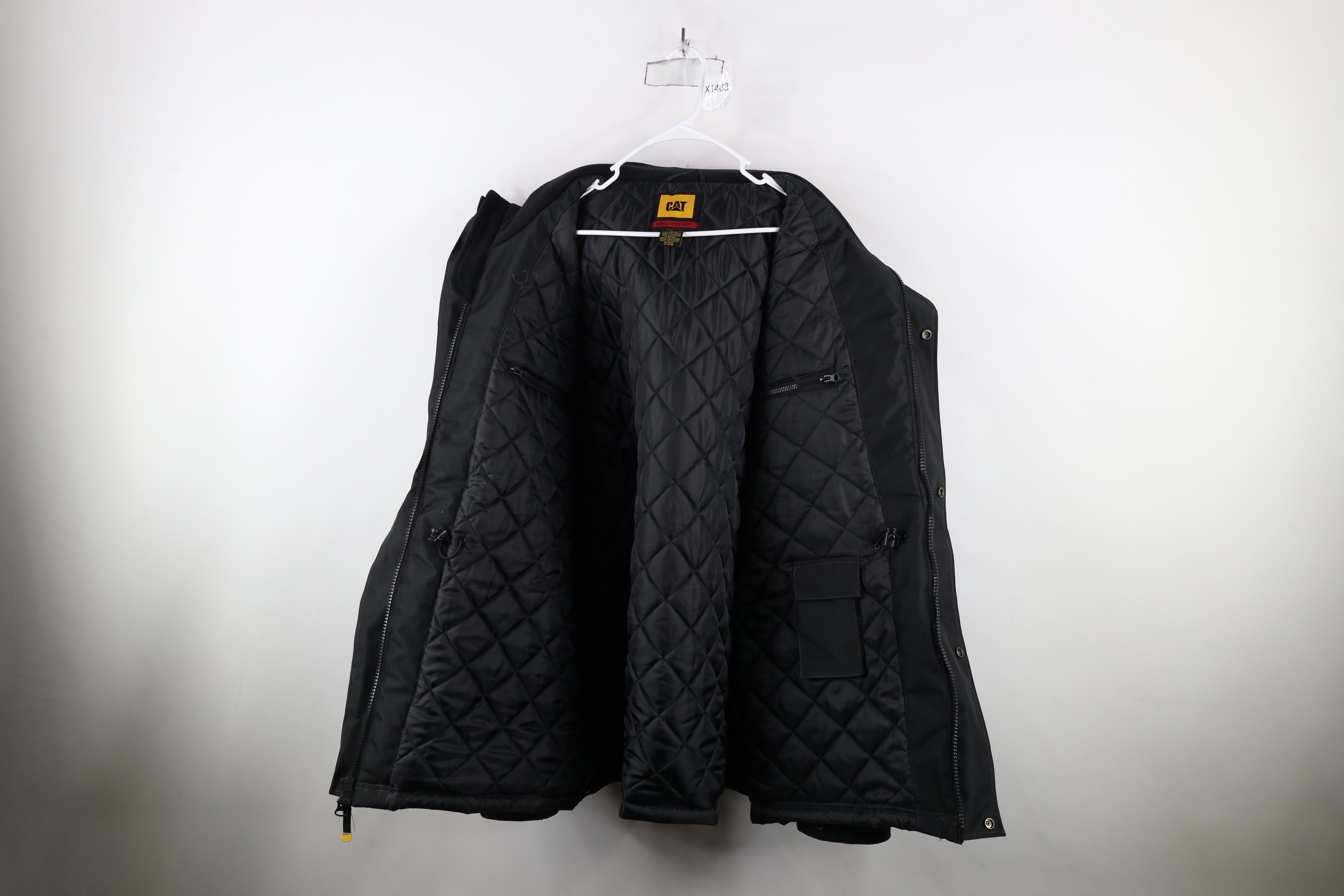 Caterpillar × Vintage Vintage Caterpillar Quilted Hooded Heavy Duty Jacket Black Size US XXL / EU 58 / 5 - 12 Thumbnail