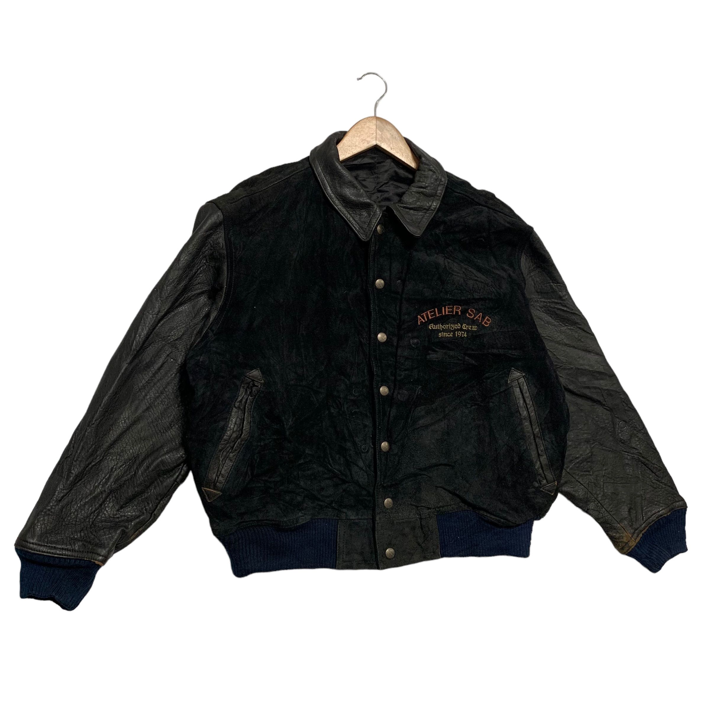 Japanese Brand Atelier Sab Leather Varsity Jacket Size US M / EU 48-50 / 2 - 4 Thumbnail