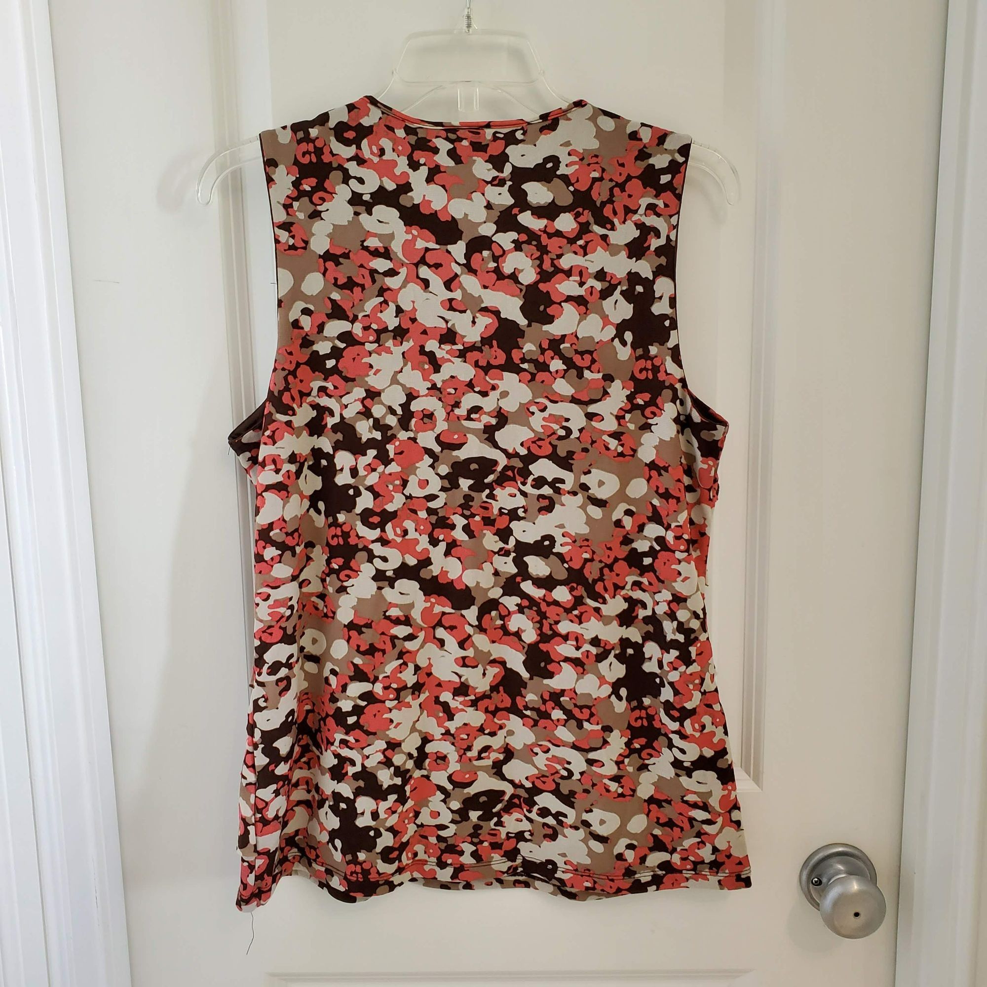 Madison Madison Sleeveless Print Blouse, size L, Brown & Pink, Multi Size L / US 10 / IT 46 - 4 Thumbnail
