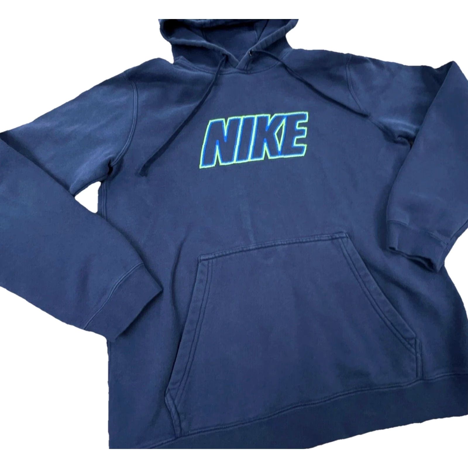 Nike Nike Hoodie Men M Blue Sweatshirt Graphic Print Logo Pullover Jacket Cotton Blend Fleece Hooded All Seasons Regular Moisture Wicking Pockets Size US M / EU 48-50 / 2 - 4 Thumbnail