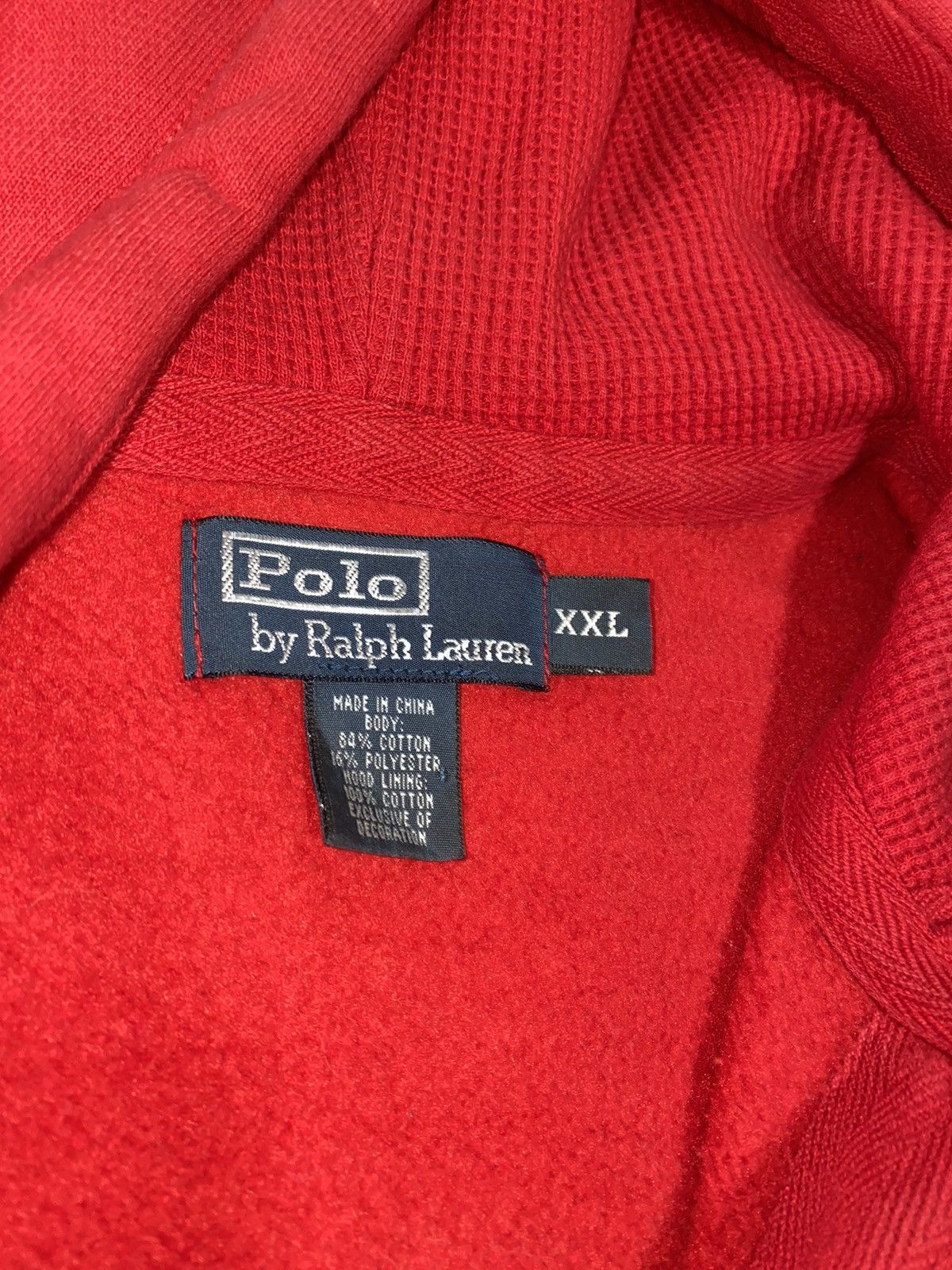 Polo Ralph Lauren × Vintage Vintage Polo Red Hoodie Size US XXL / EU 58 / 5 - 3 Thumbnail