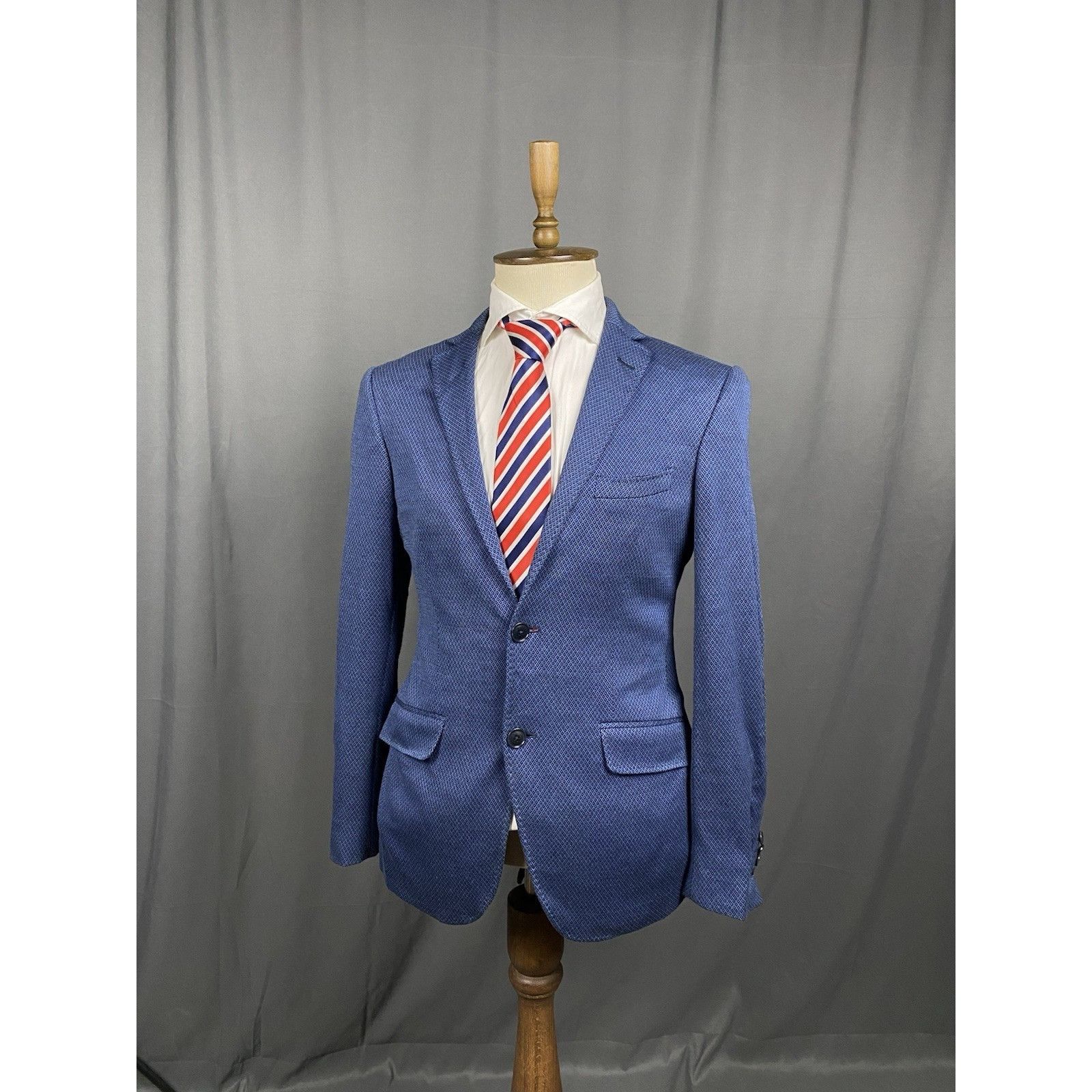 Etro ETRO Men's Blue Slim Fit Blazer Sportcoat Jacket Size 48 Size 48R - 4 Thumbnail