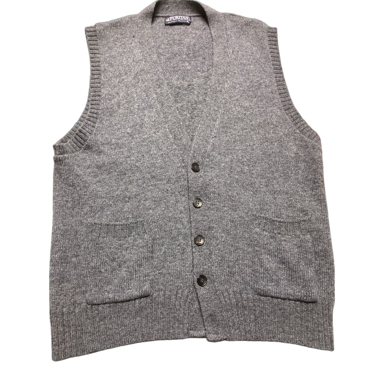 Vintage VINTAGE Puritan Sweater Cardigan Wool Blend Gray XL Button Front Cardigan Men 70s Size US XL / EU 56 / 4 - 1 Thumbnail