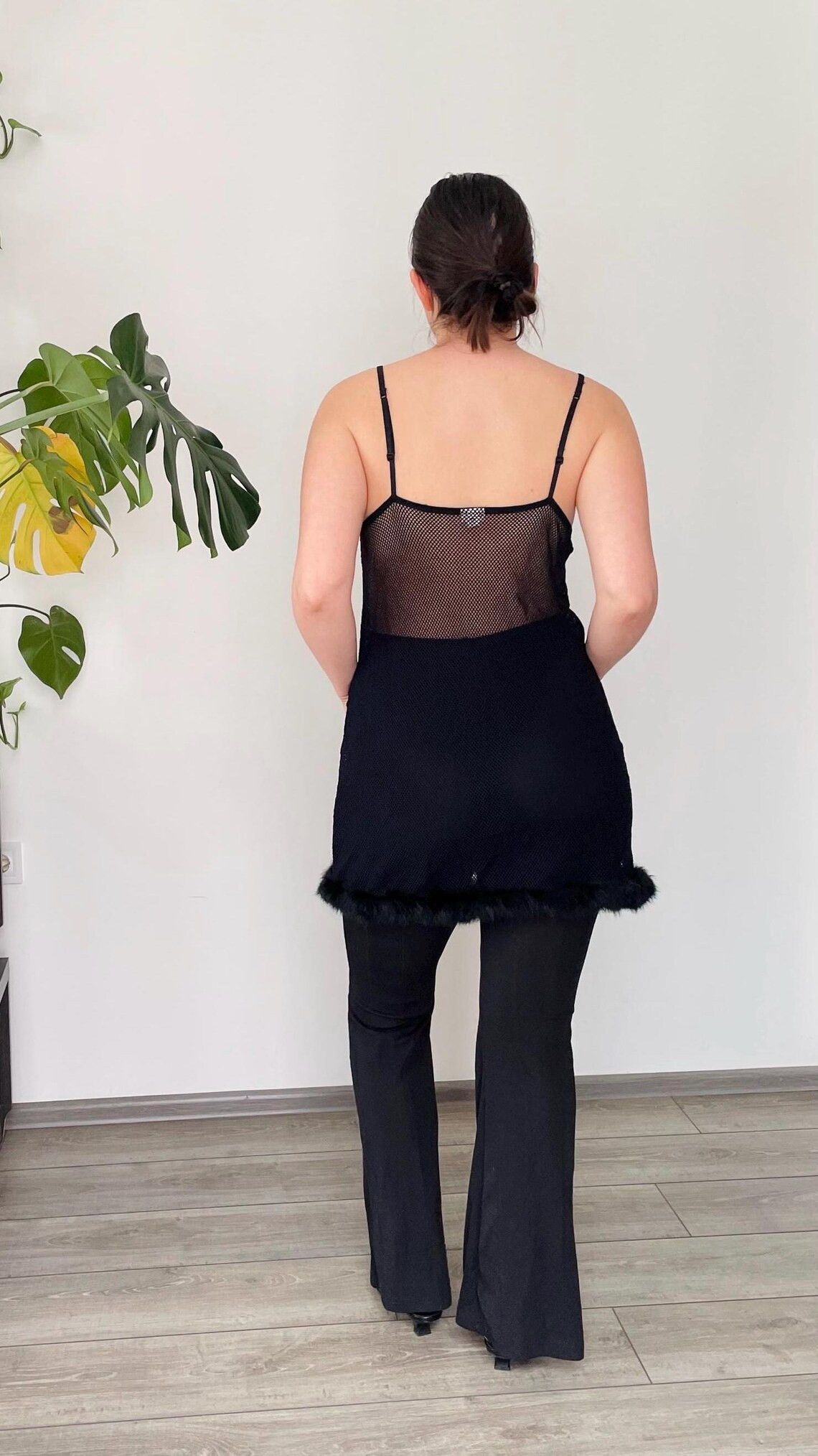 Vintage Vintage Intimissimi Black Mesh Nightgown Size M / US 6-8 / IT 42-44 - 4 Thumbnail