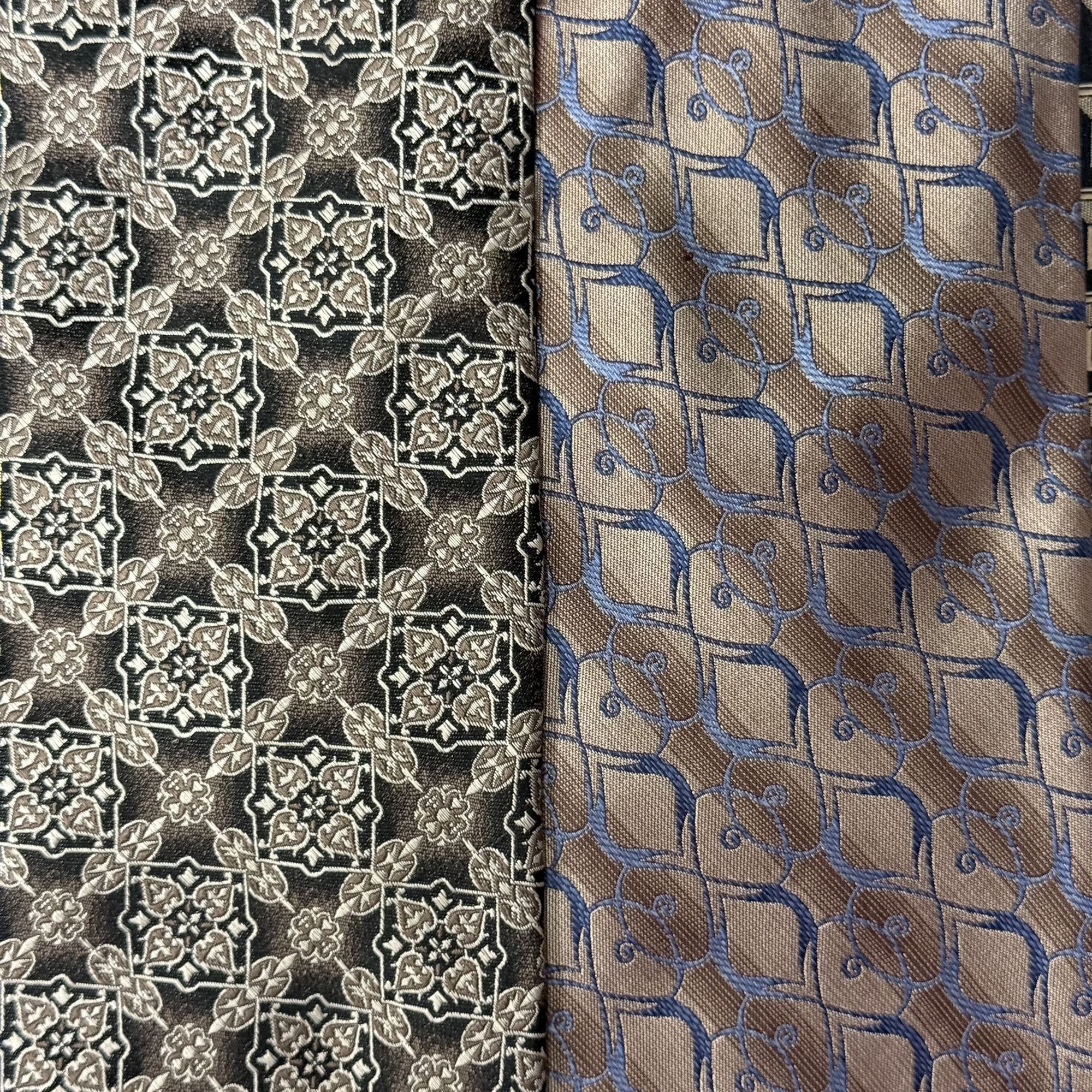 Roundtree & Yorke 7 pc DESIGNER Metallic GEOMETRIC Woven Silk Necktie Lot Size ONE SIZE - 4 Thumbnail