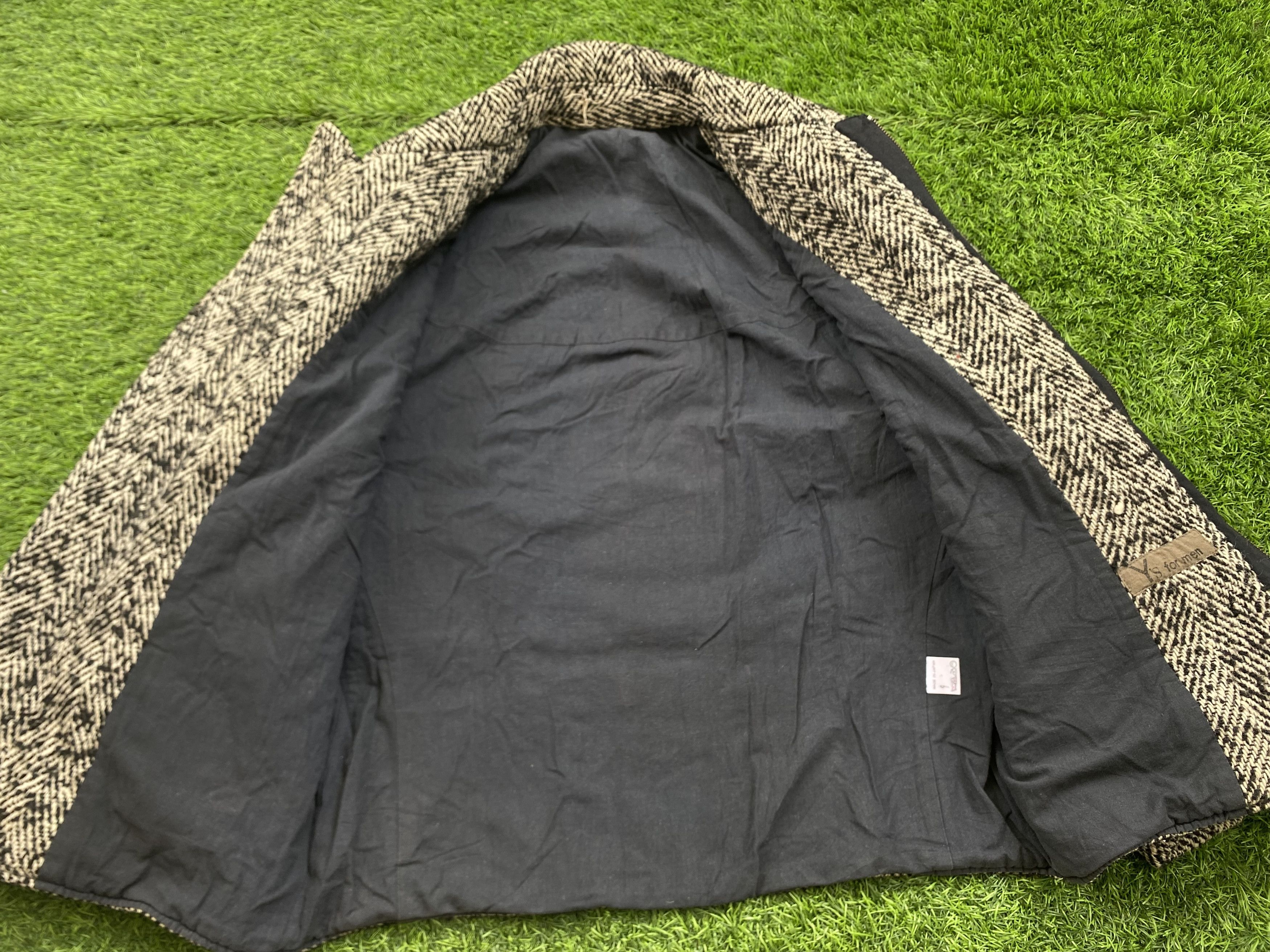 Japanese Brand × Y's for Men × Yohji Yamamoto Vintage YS for Men by Yohji Yamamoto Tweed Winter Jacket Size US M / EU 48-50 / 2 - 4 Thumbnail