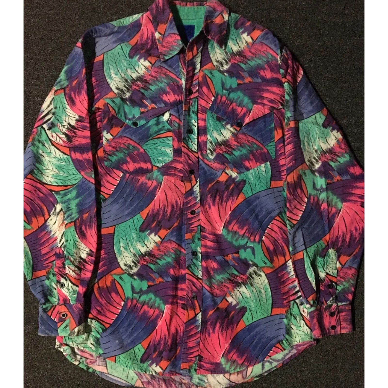 Roper VINTAGE Roper Abstract Western Shirt L Men Green Button-Up 80s 90s Surf Skate Cowboys AOP USA 70s 80s Southwestern Rockabilly Heritage Heroes Size US L / EU 52-54 / 3 - 2 Thumbnail