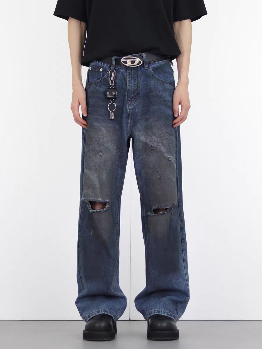 Japanese Brand × Jean Old washed ripped loose vintage jeans Size US 32 / EU 48 - 1 Thumbnail