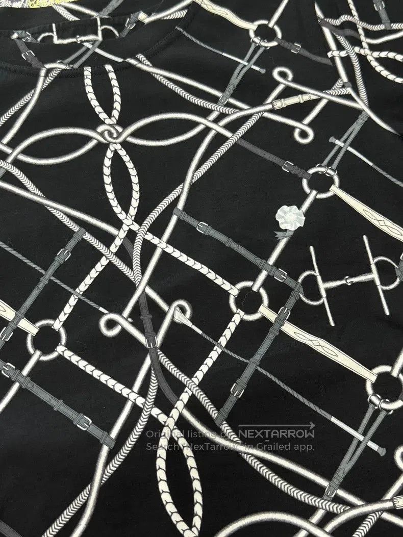 Hermes Hermes Black Chain Print Short-Sleeve T-Shirt. Size US M / EU 48-50 / 2 - 2 Thumbnail