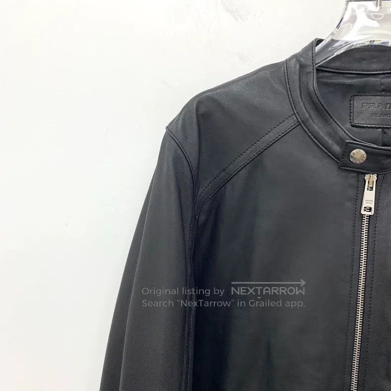 Prada Prada Black sheepskin zipper long-sleeved leather jacket Size US M / EU 48-50 / 2 - 3 Thumbnail