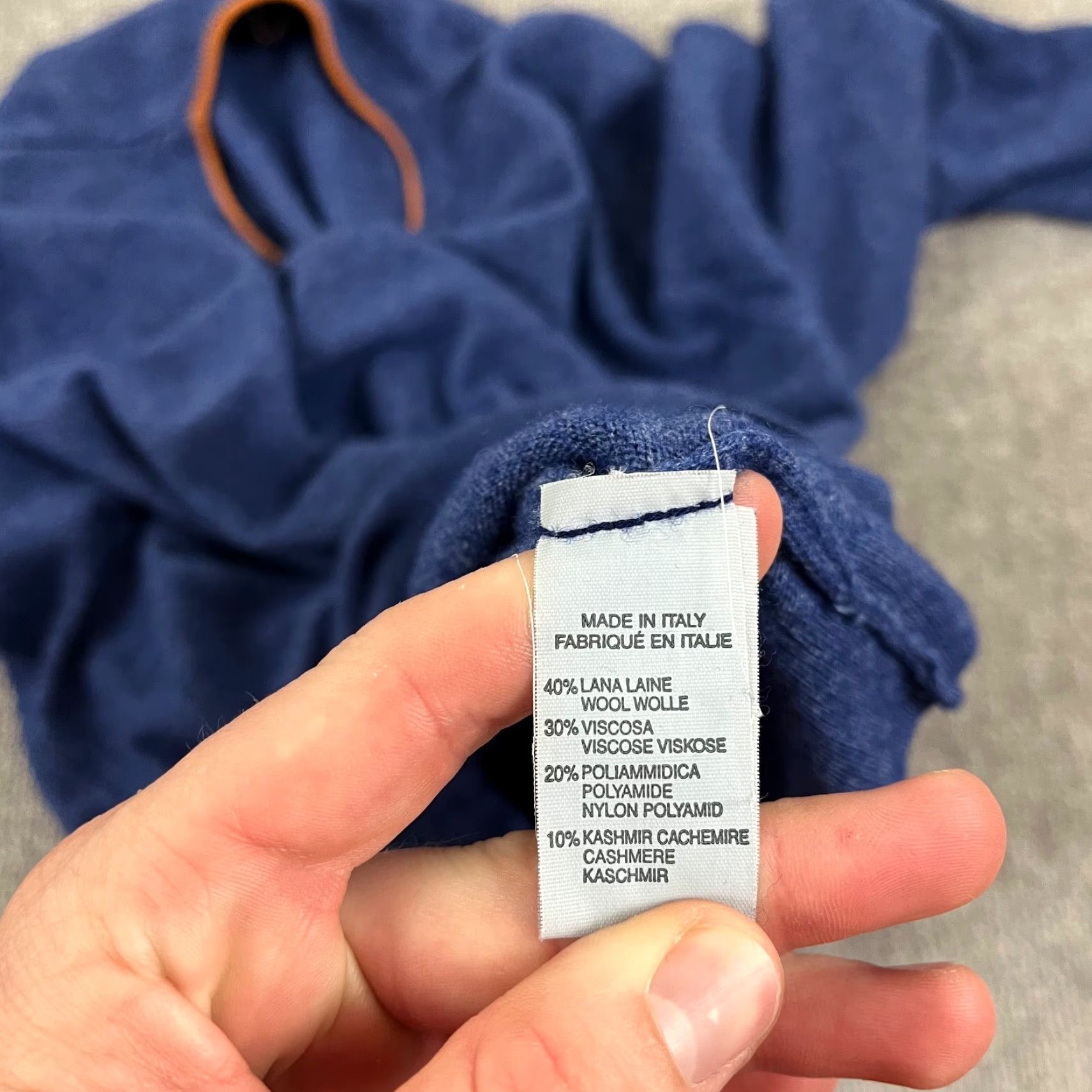 Vintage EREDI PISANO Sweater Mens L/XL Blue Cashmere Wool Blend Pullover Crewneck Italy Size US L / EU 52-54 / 3 - 7 Thumbnail