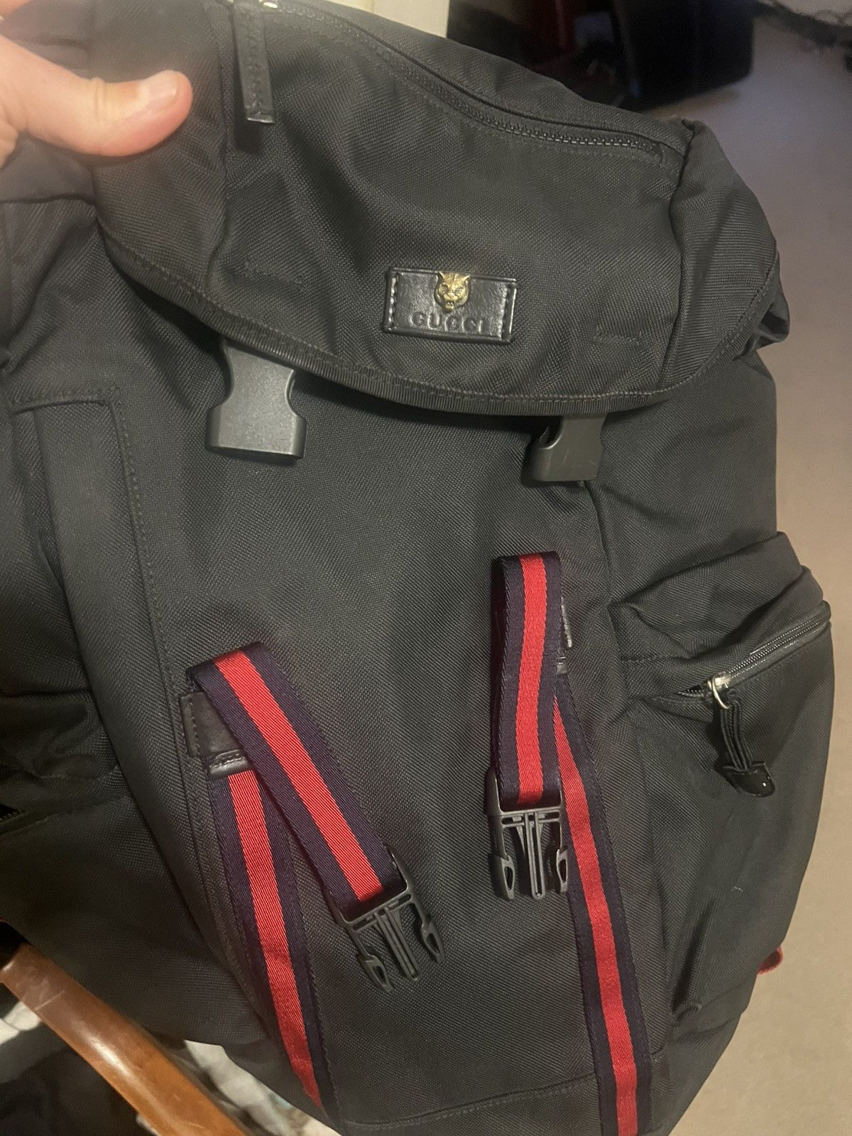 Gucci Gucci Tiger Head black backpack bag Size ONE SIZE - 1 Thumbnail