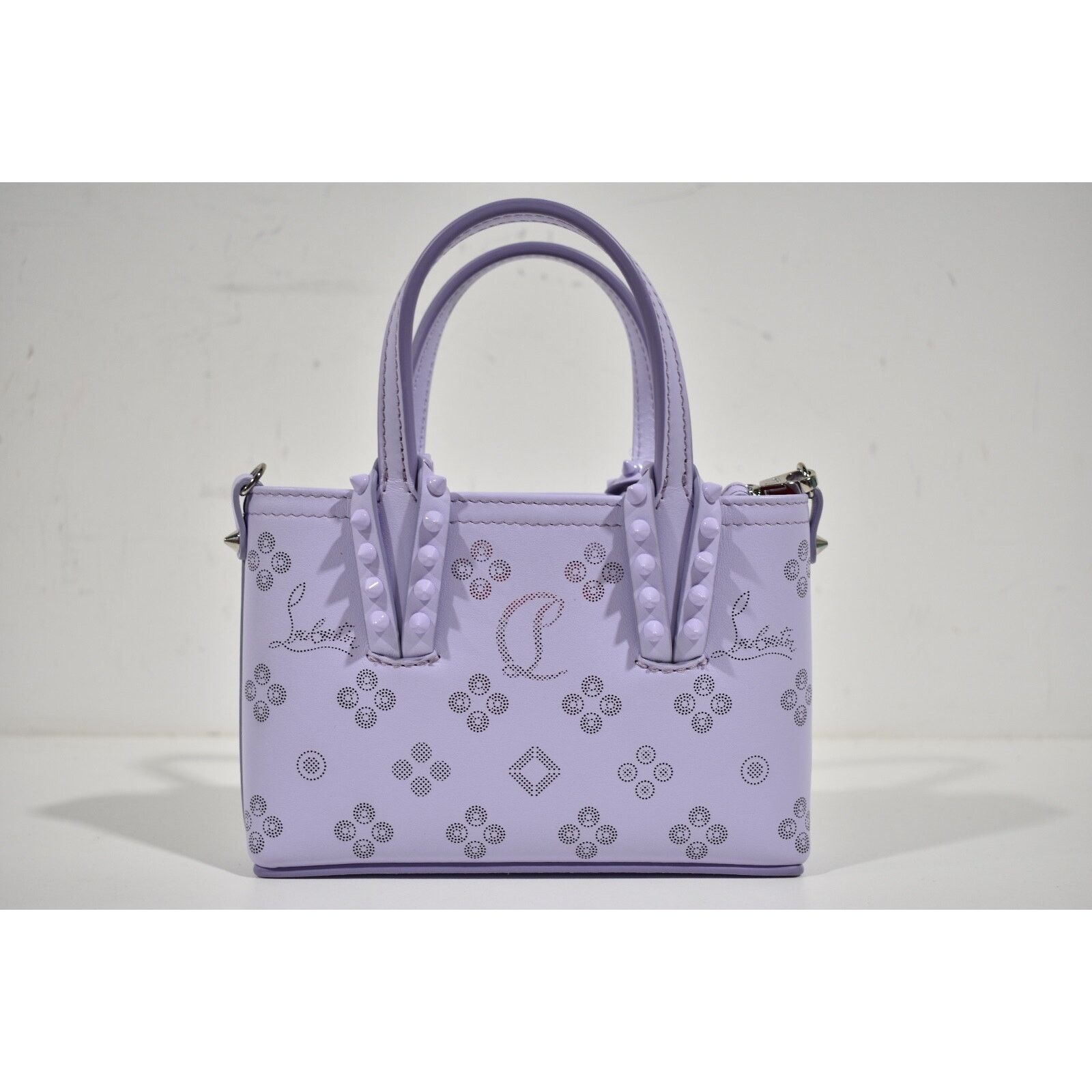 Christian Louboutin Christian Louboutin Mini Purple Leather Tote Crossbody Bag Size ONE SIZE - 2 Thumbnail