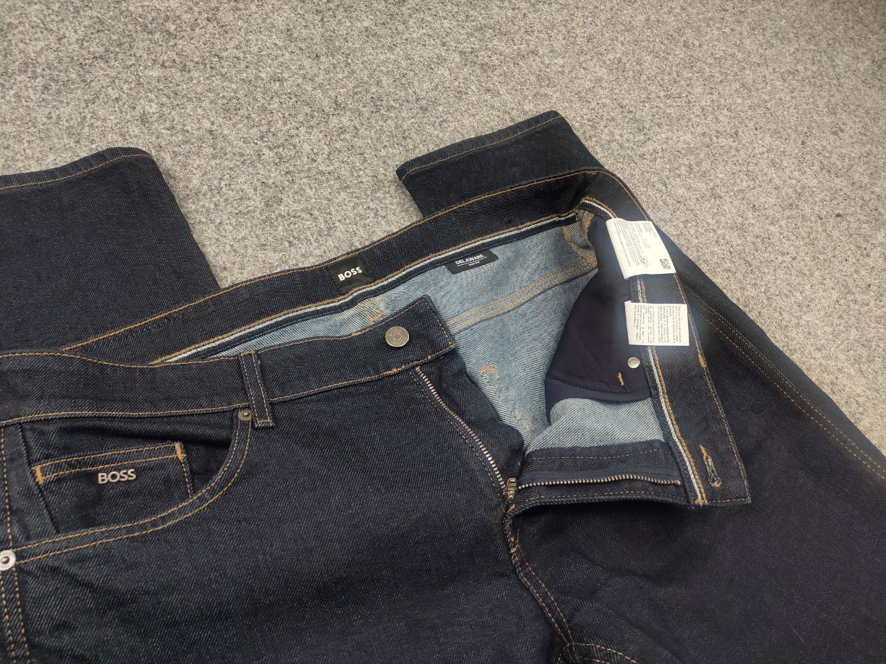 Hugo Boss Hugo Boss Delaware 3 slim fit Dark Blue Cotton Denim Jeans Size US 36 / EU 52 - 11 Thumbnail