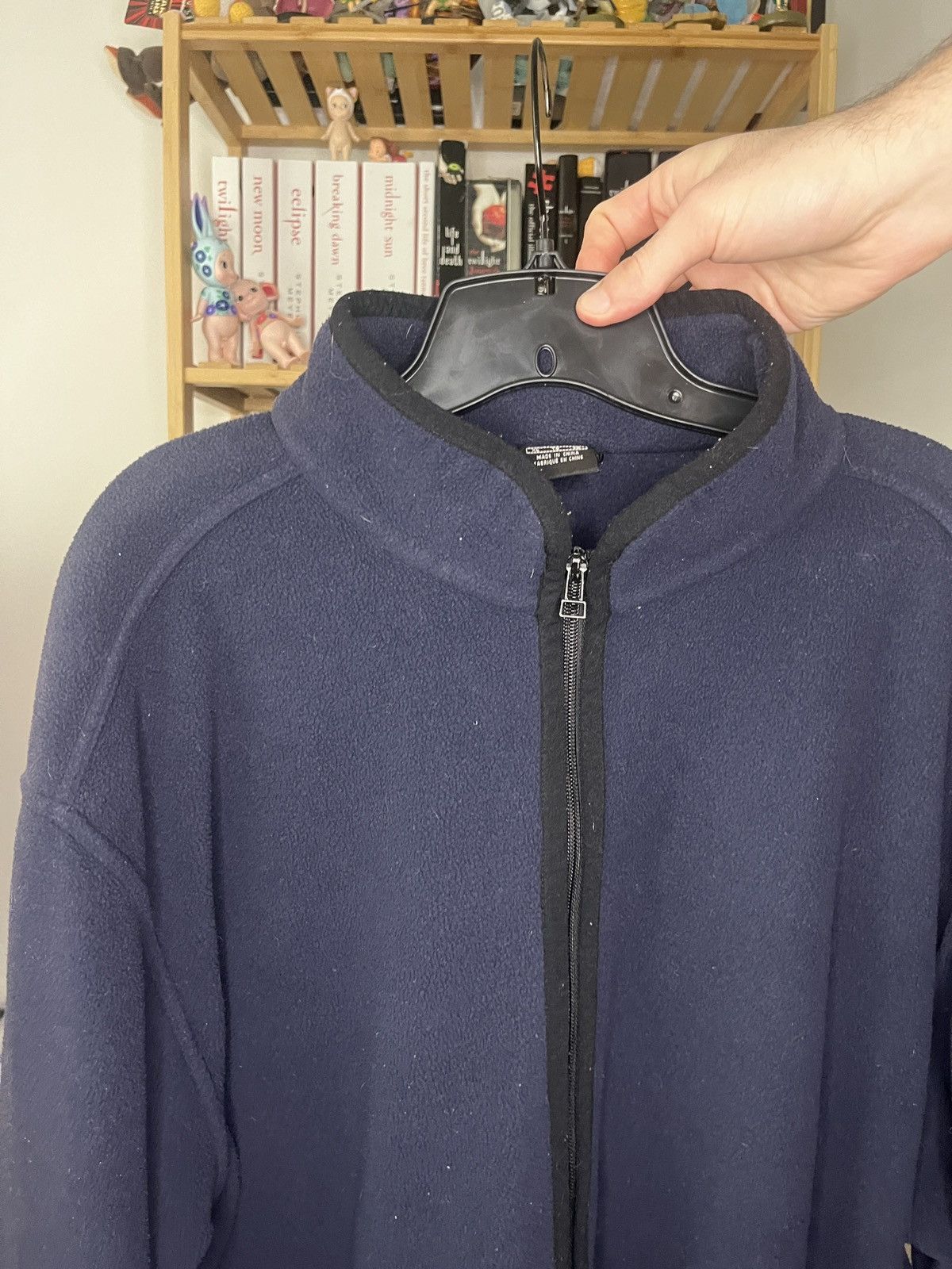 Nike × Vintage Vintage Y2K 90/2000s Nike Fleece Zip Up Jacket Navy Size XL Size US XL / EU 56 / 4 - 2 Thumbnail