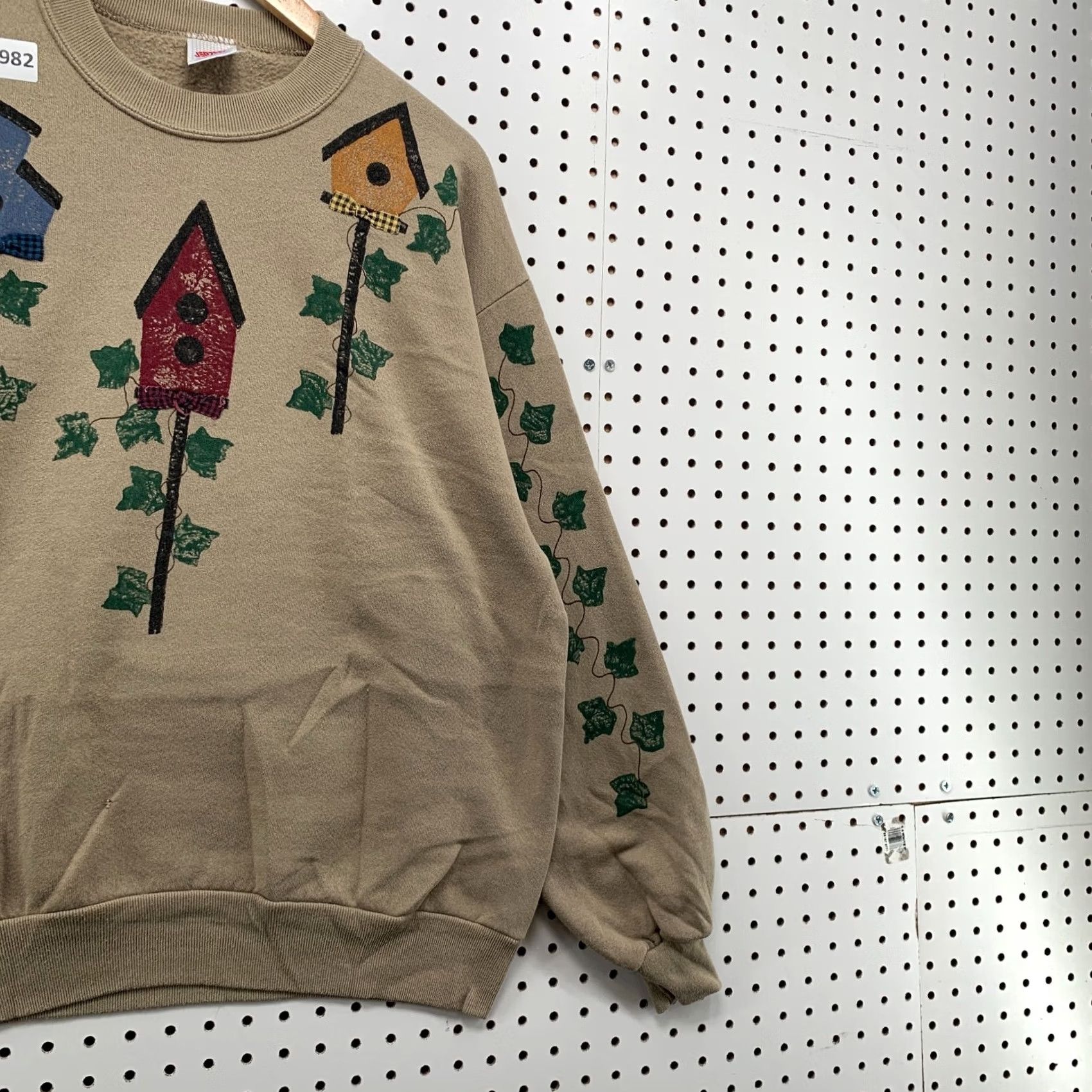 Jerzees VINTAGE Birdhouse Leaf Sweatshirt Brown Mens L Crewneck Pullover 90s Jerzees Canvas Pullover Size US L / EU 52-54 / 3 - 4 Thumbnail