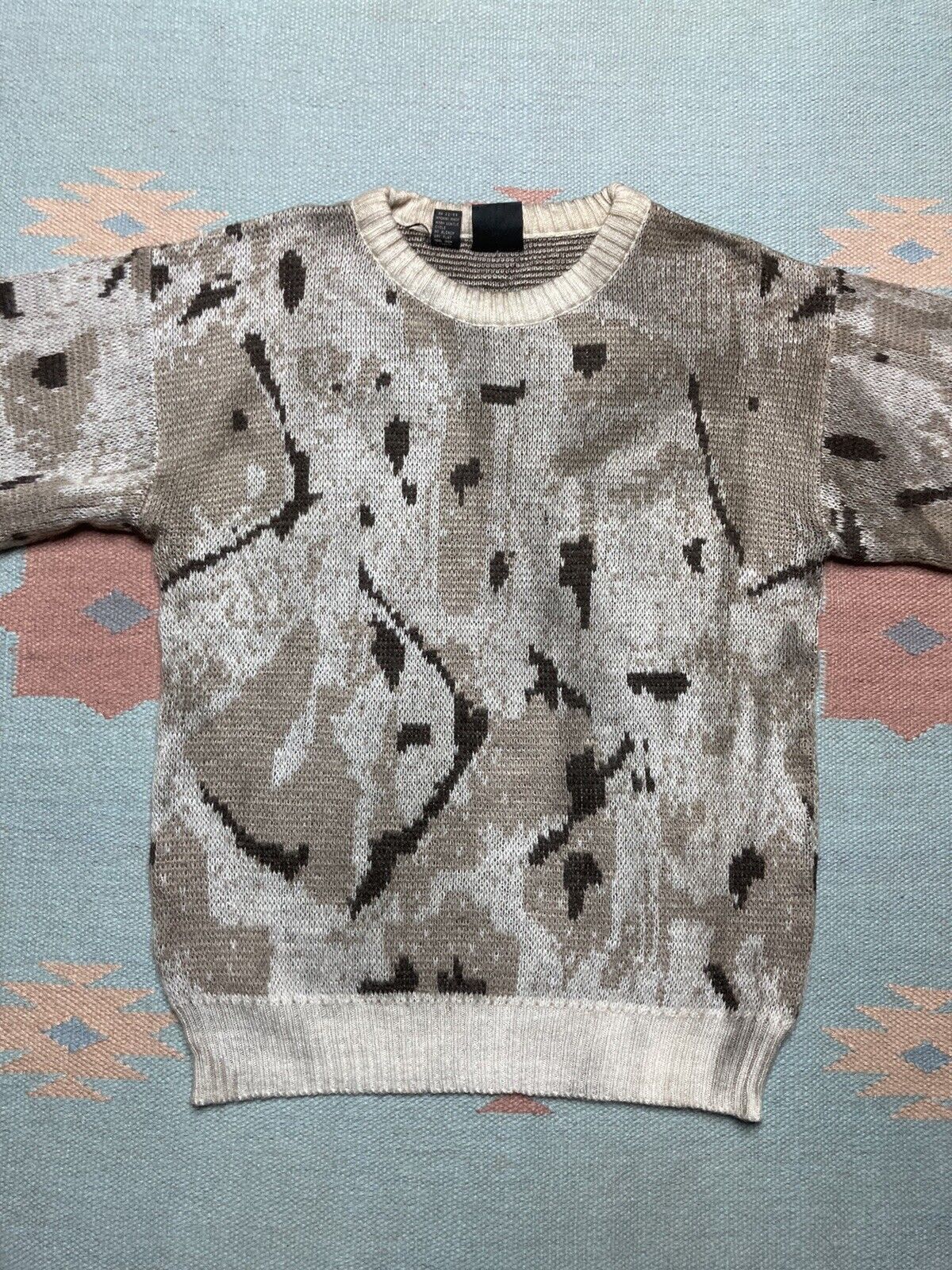 Vintage VTG 80s knit sweater Kennington abstract acrylic women’s XL Size XL / US 12-14 / IT 48-50 - 2 Thumbnail